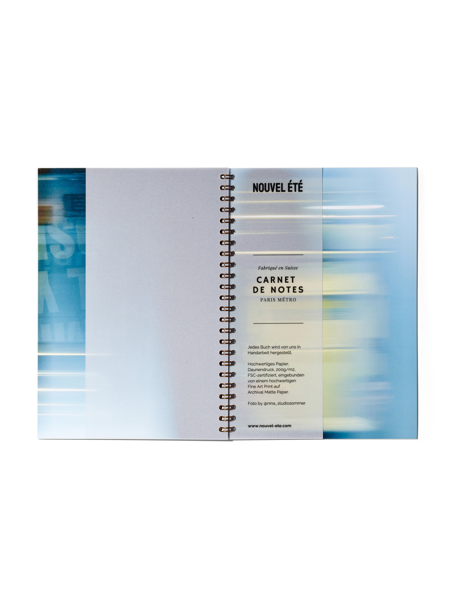NOUVEL ÉTÉ Notizbuch / Carnet de notes – Paris Métro N°2, Fine Art Print