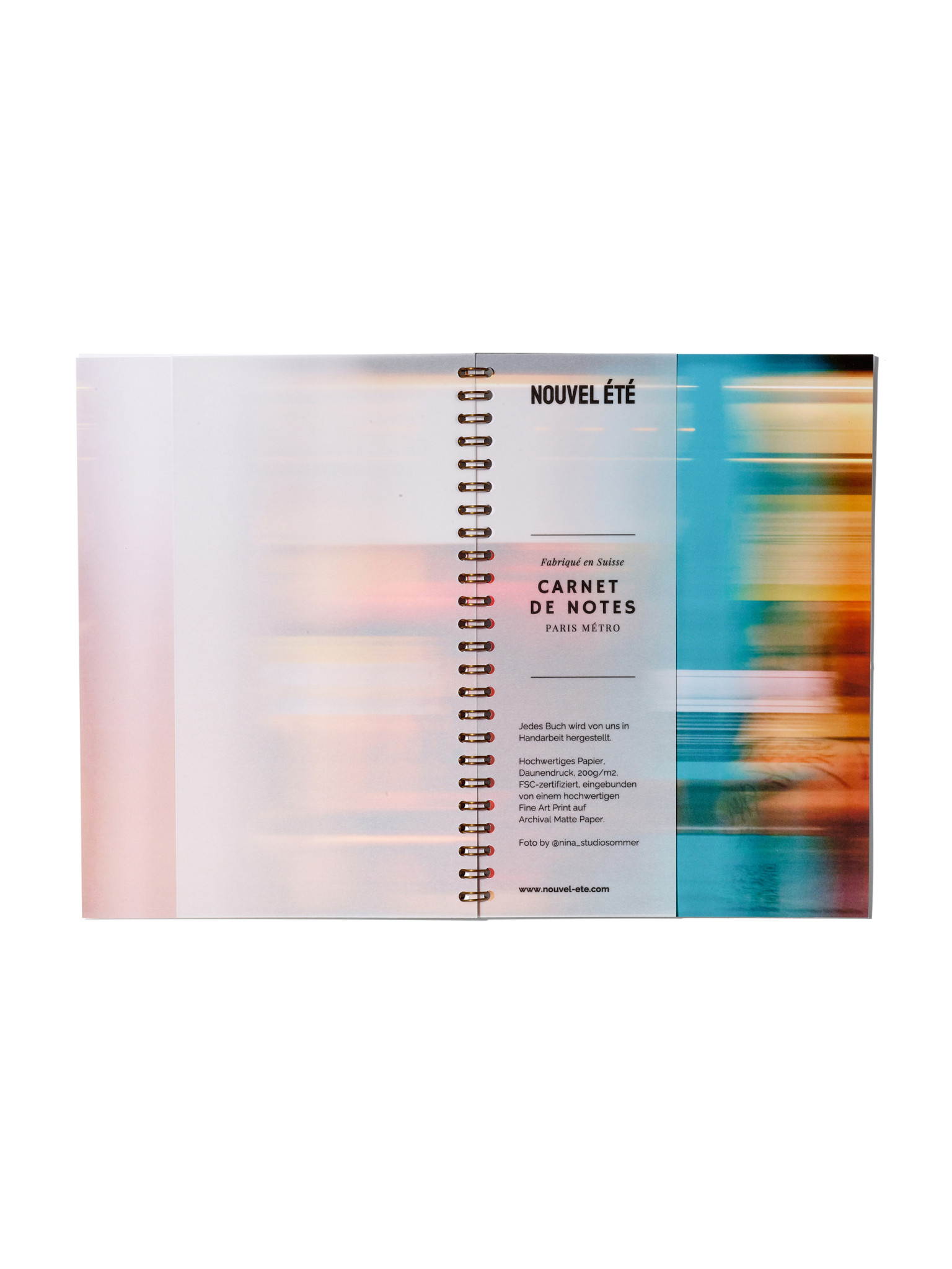 NOUVEL ÉTÉ Notizbuch / Carnet de notes – Paris Métro N°3, Fine Art Print