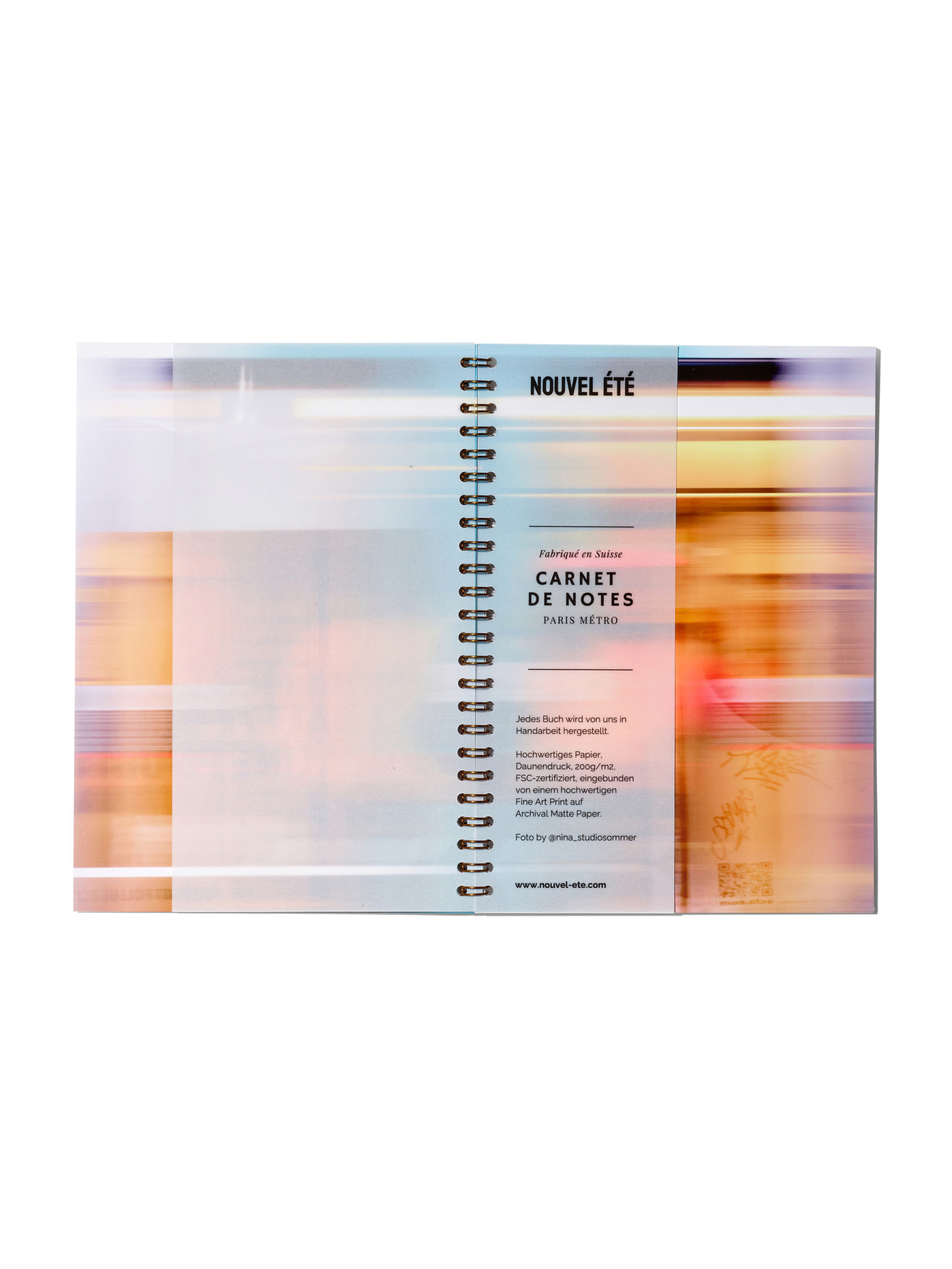 NOUVEL ÉTÉ Notizbuch / Carnet de notes – Paris Métro N°4, Fine Art Print