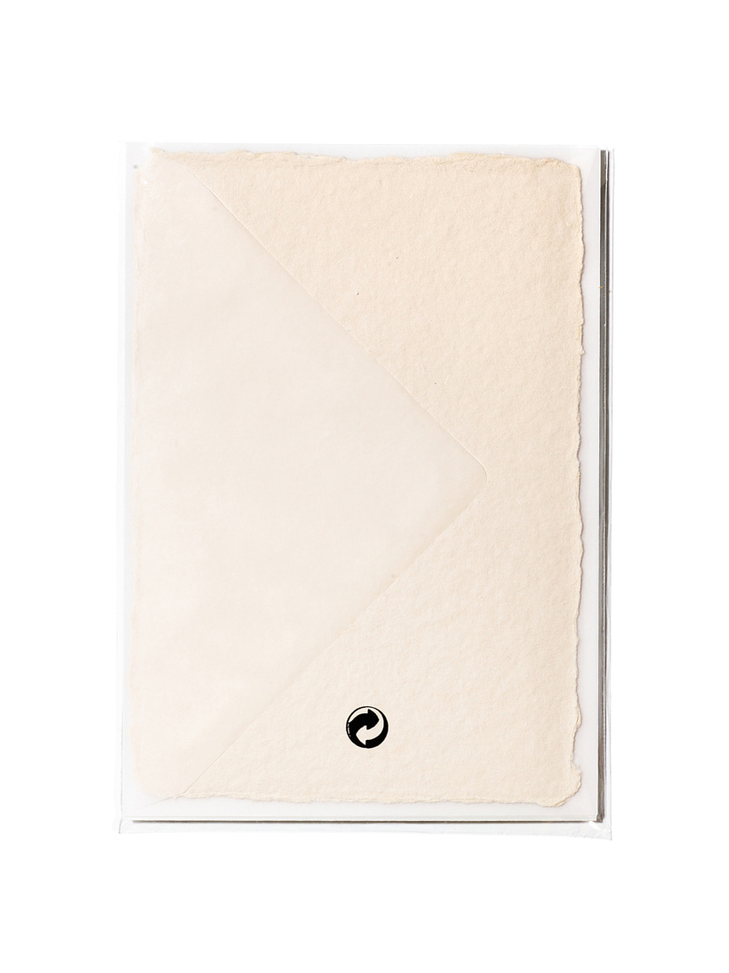 NOUVEL ÉTÉ 5 handgeschöpfte Baumwollpapiere inkl. Couverts, zwei Formate, EIERSCHALE