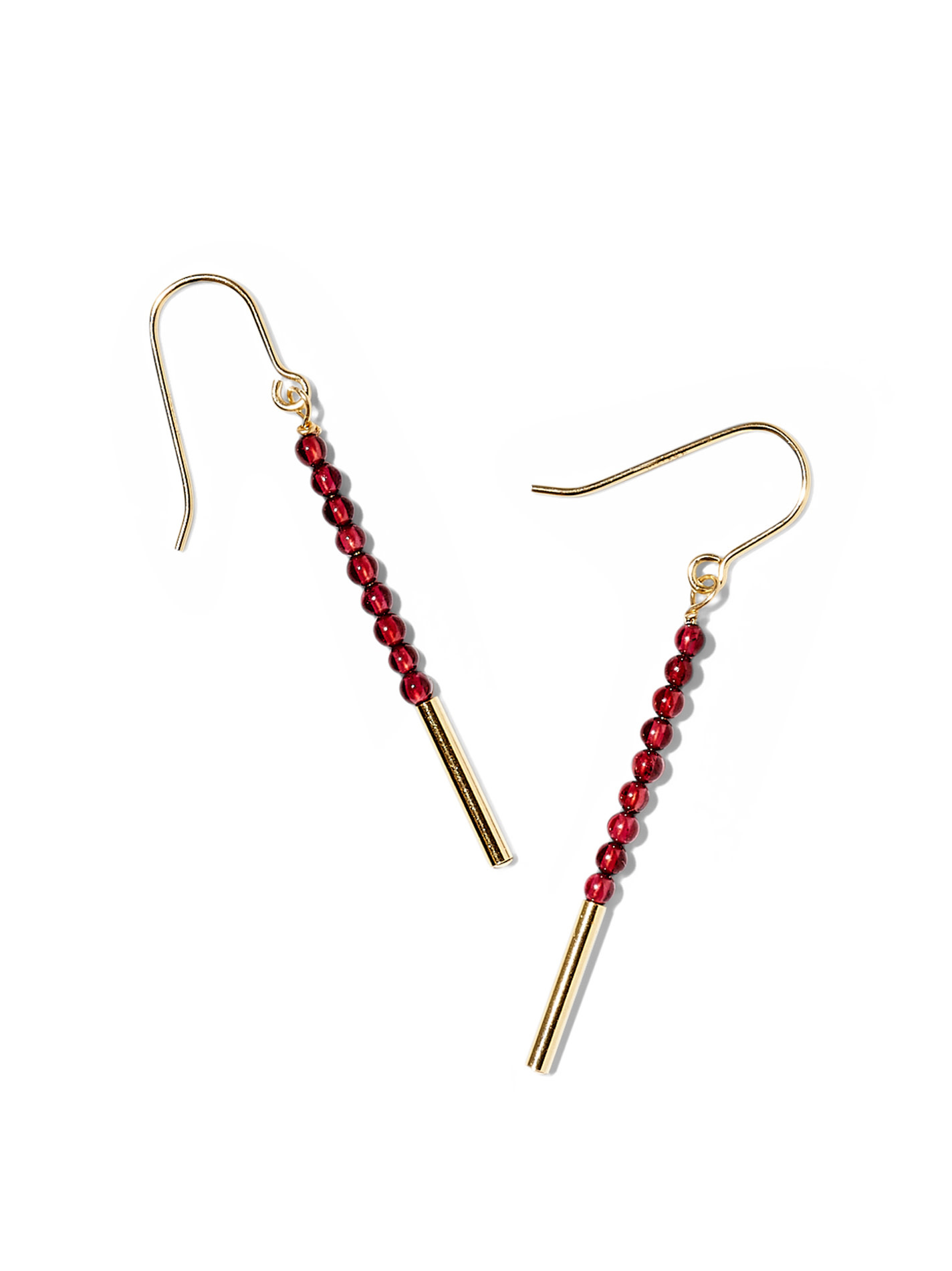 NOUVEL ÉTÉ ANNA-MARIA, Ohrhänger, 14-karat gold filled, Granat