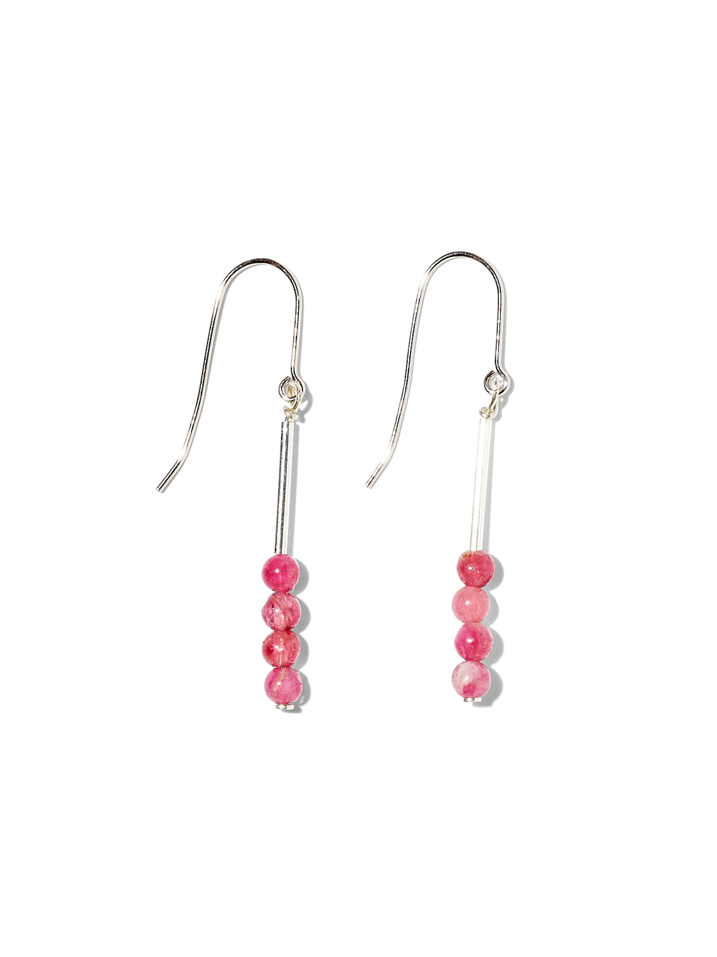 NOUVEL ÉTÉ MAE, Ohrhänger, 925 Silber, rosa Turmalin