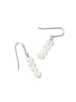 NOUVEL ÉTÉ SUZANNE, Ohrhänger, 925 Silber, Süsswasser Zuchtperlen