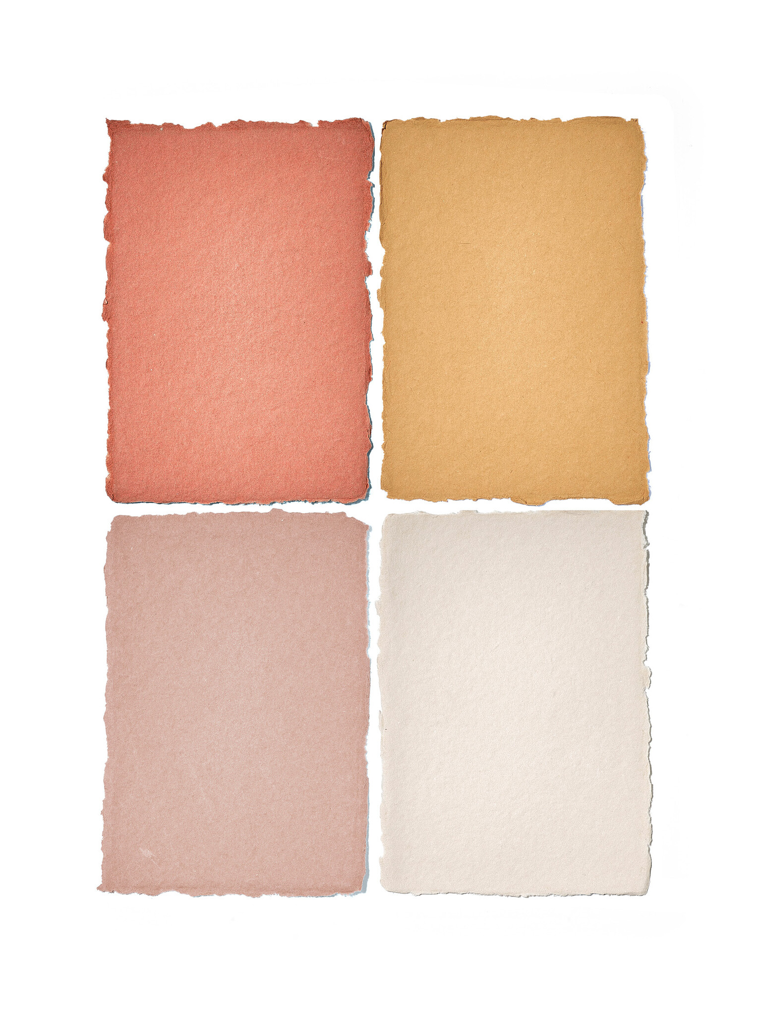 NOUVEL ÉTÉ 5 handgeschöpfte Baumwollpapiere inkl. Couverts, zwei Formate, ADOBE