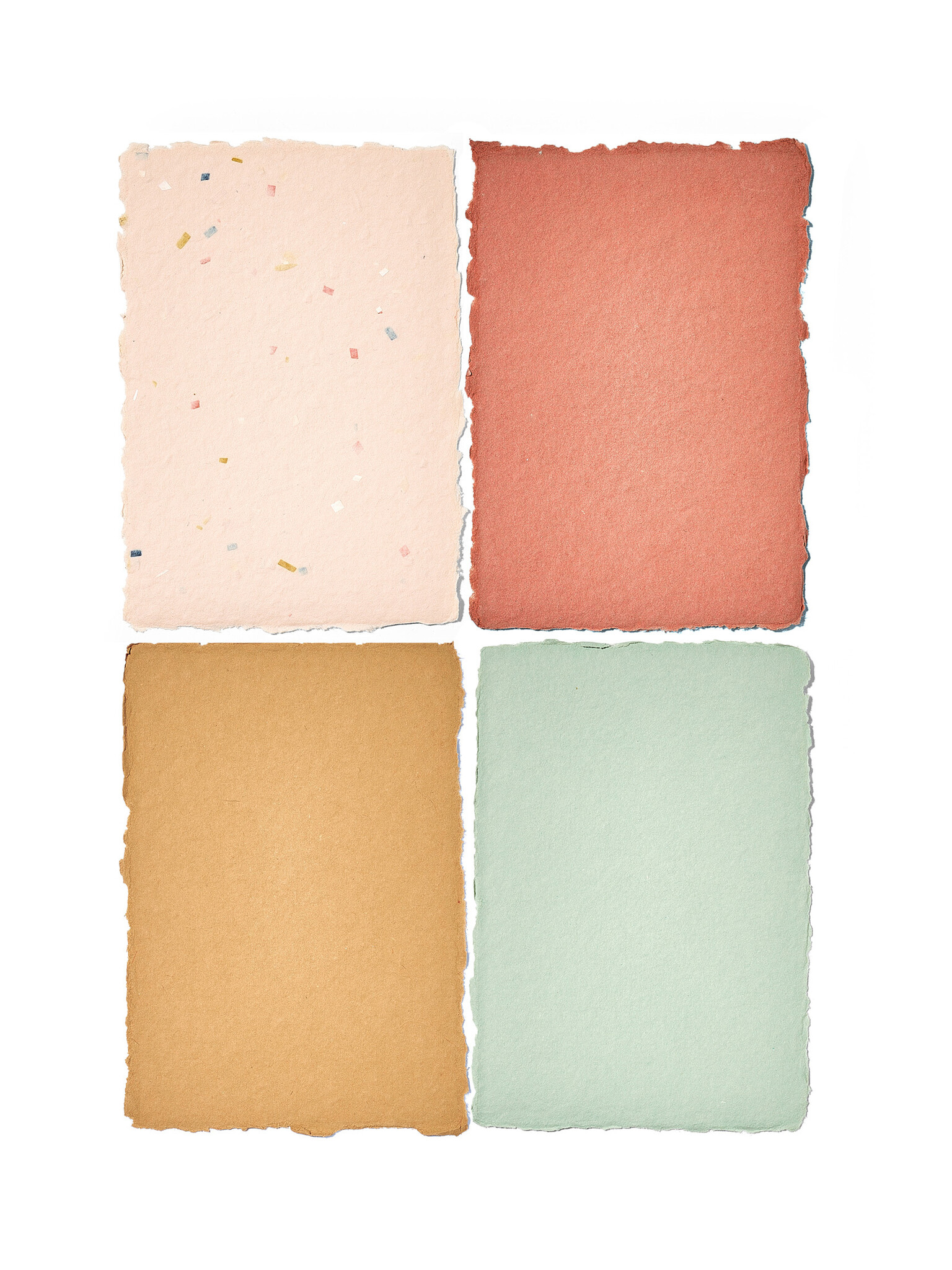 NOUVEL ÉTÉ 5 handgeschöpfte Baumwollpapiere inkl. Couverts, zwei Formate, DIJON