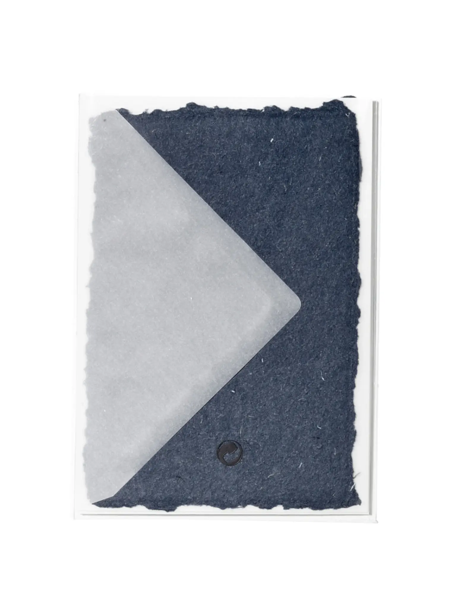 NOUVEL ÉTÉ 5 handgeschöpfte Baumwollpapiere ink. Couverts, zwei Formate, NACHTBLAU