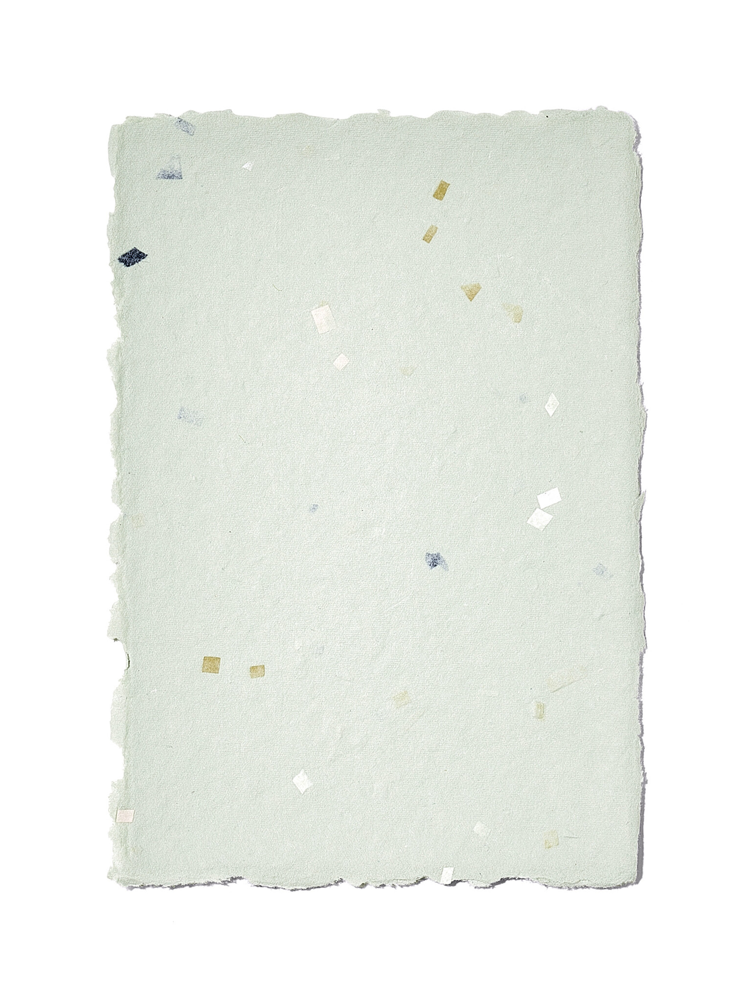 NOUVEL ÉTÉ 5 handgeschöpfte Baumwollpapiere inkl. Couverts, zwei Formate, JADE-TERRAZZO