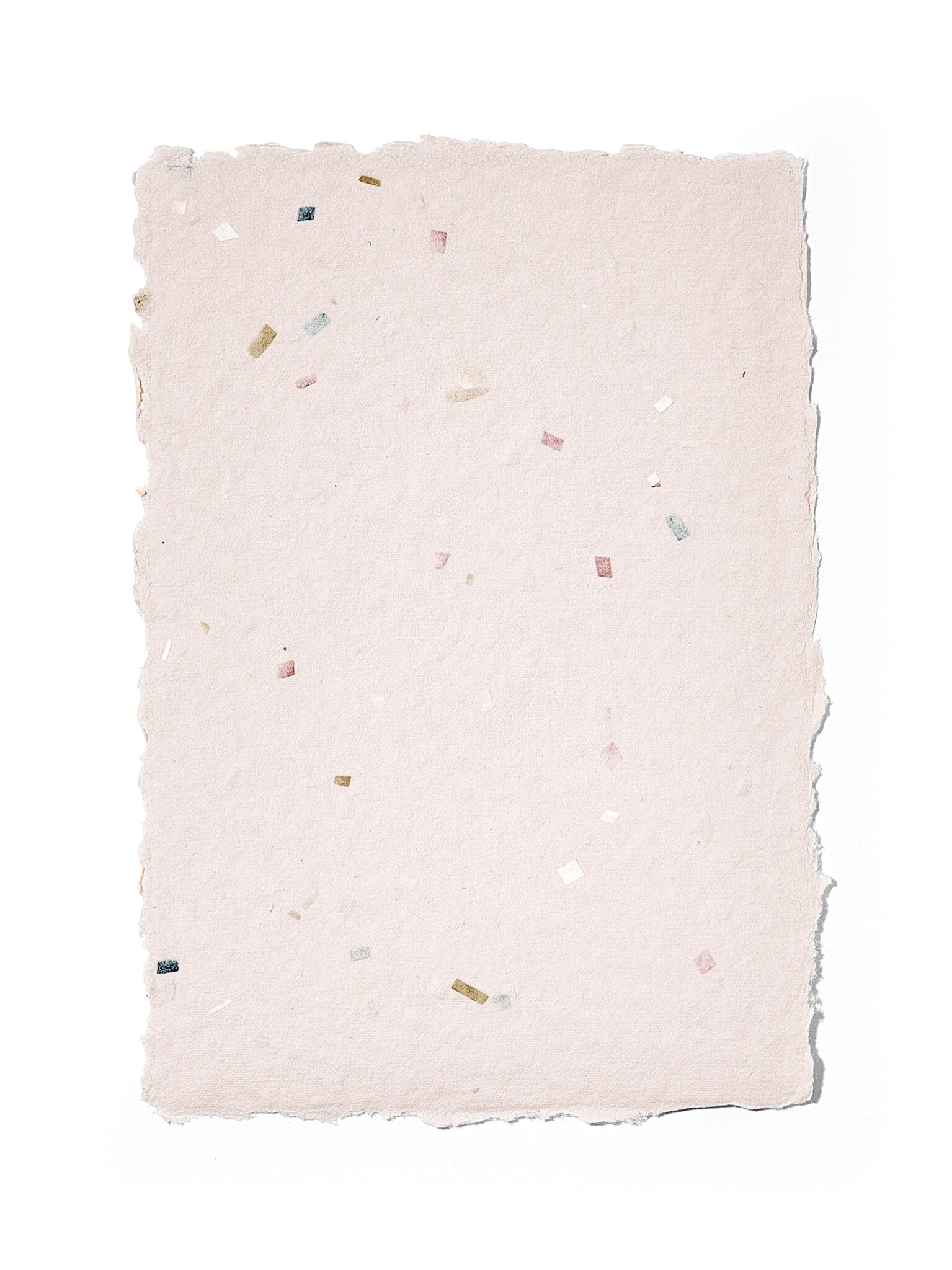 NOUVEL ÉTÉ 5 handgeschöpfte Baumwollpapiere inkl. Couverts, zwei Formate, HELLROSA-TERRAZZO