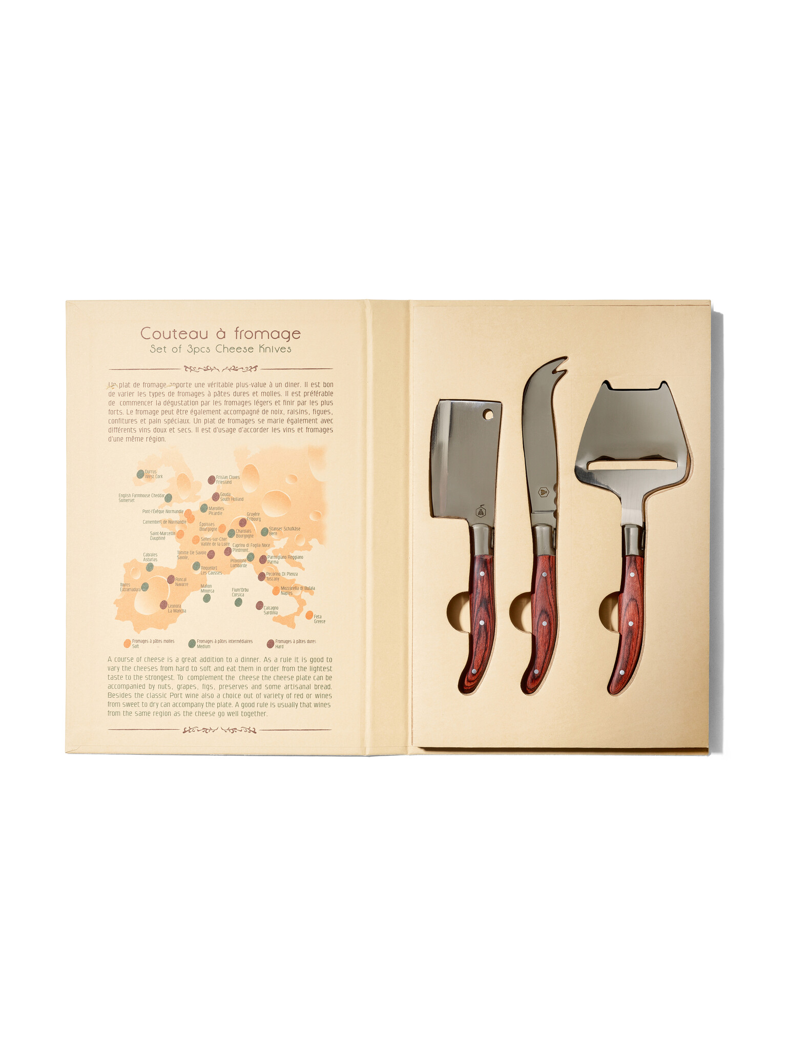 Drei Käsemesser im Set