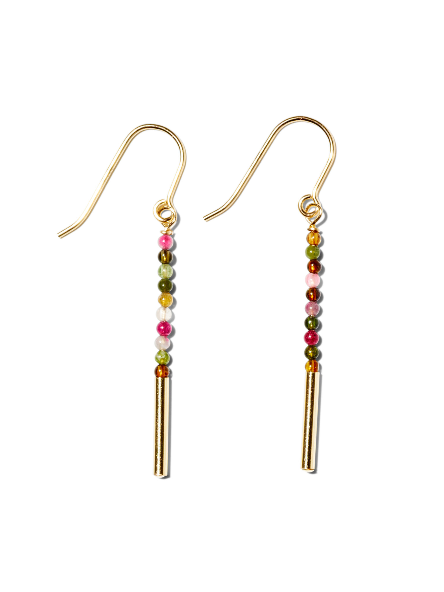 NOUVEL ÉTÉ ANNA-MARIA, Ohrhänger, 14-karat gold filled, bunte Turmaline