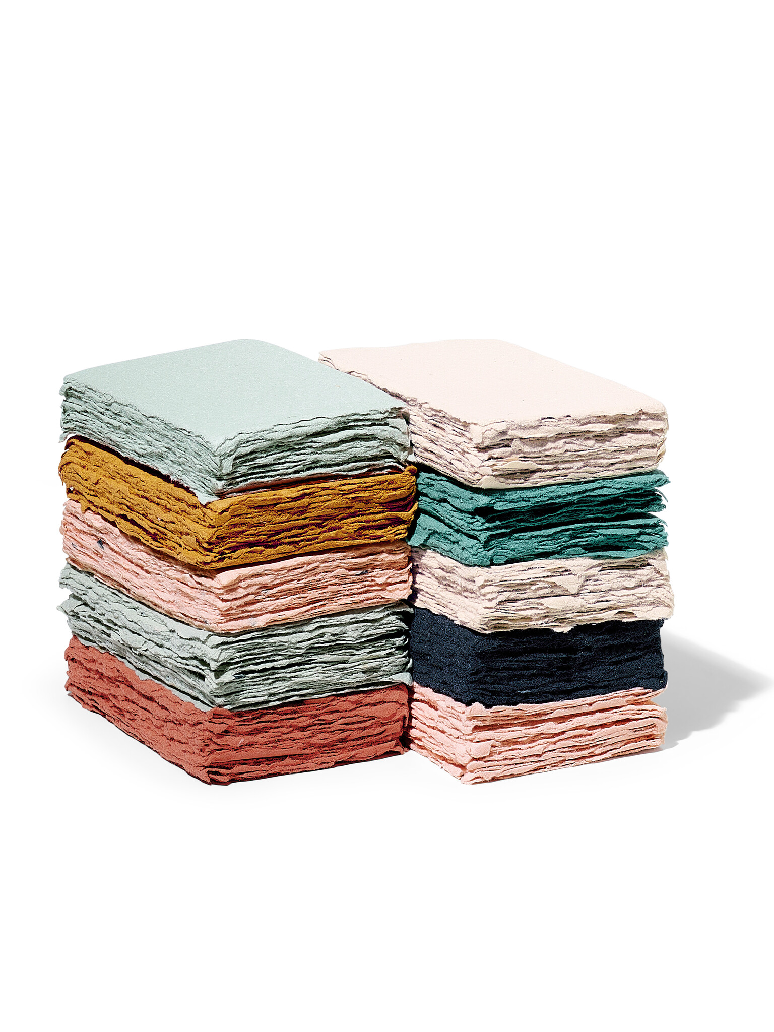 NOUVEL ÉTÉ 5 handgeschöpfte Baumwollpapiere inkl. Couverts, zwei Formate, ADOBE