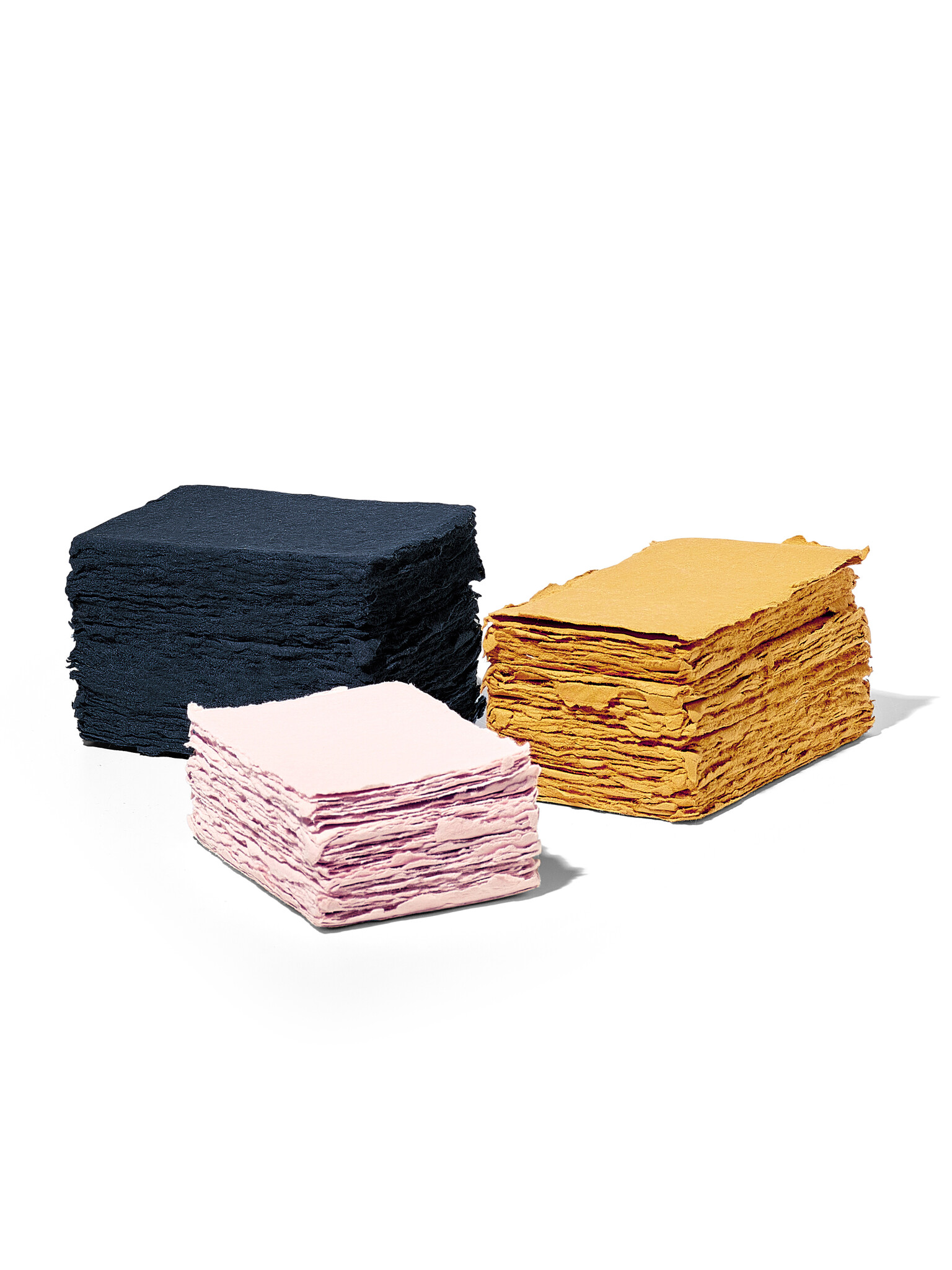 NOUVEL ÉTÉ 5 handgeschöpfte Baumwollpapiere inkl. Couverts, zwei Formate, HELLROSA