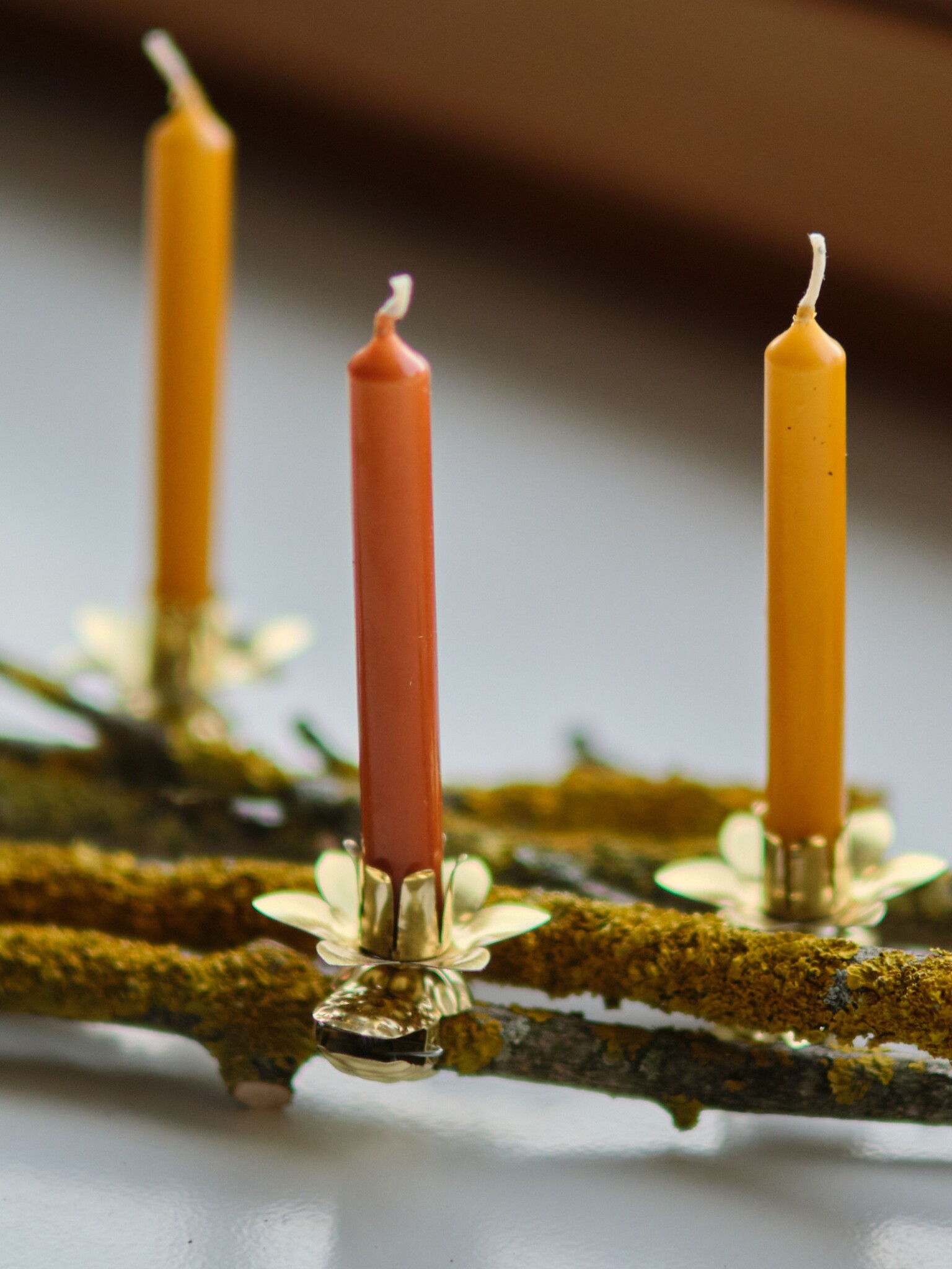 NOUVEL ÉTÉ 8 Baumkerzenhalter, goldene Tulpen