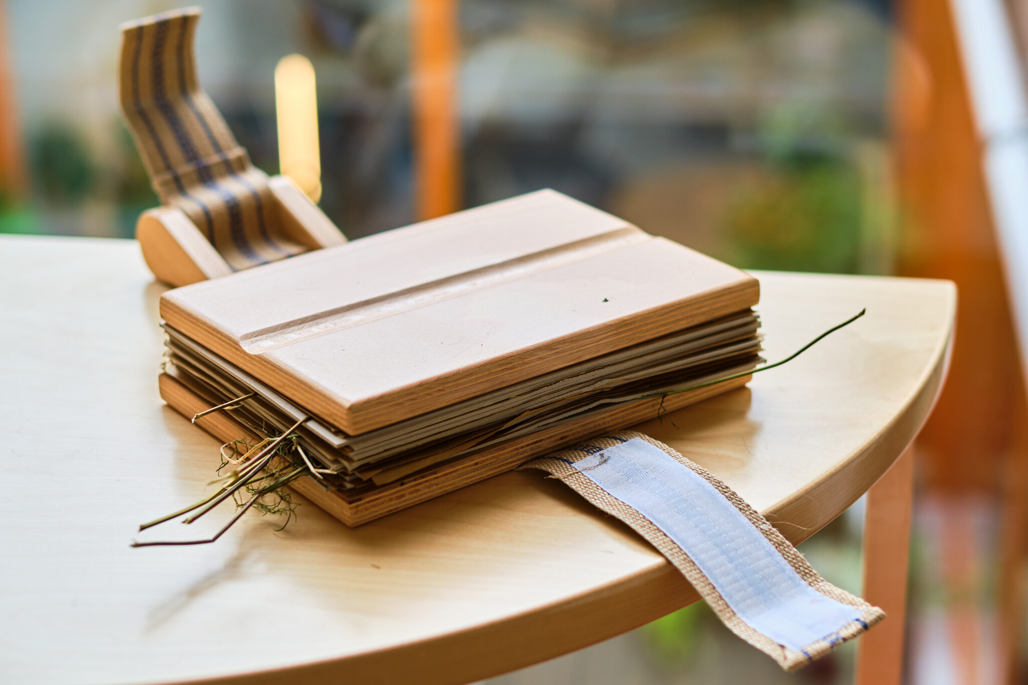 Blumenpresse aus Buchenholz