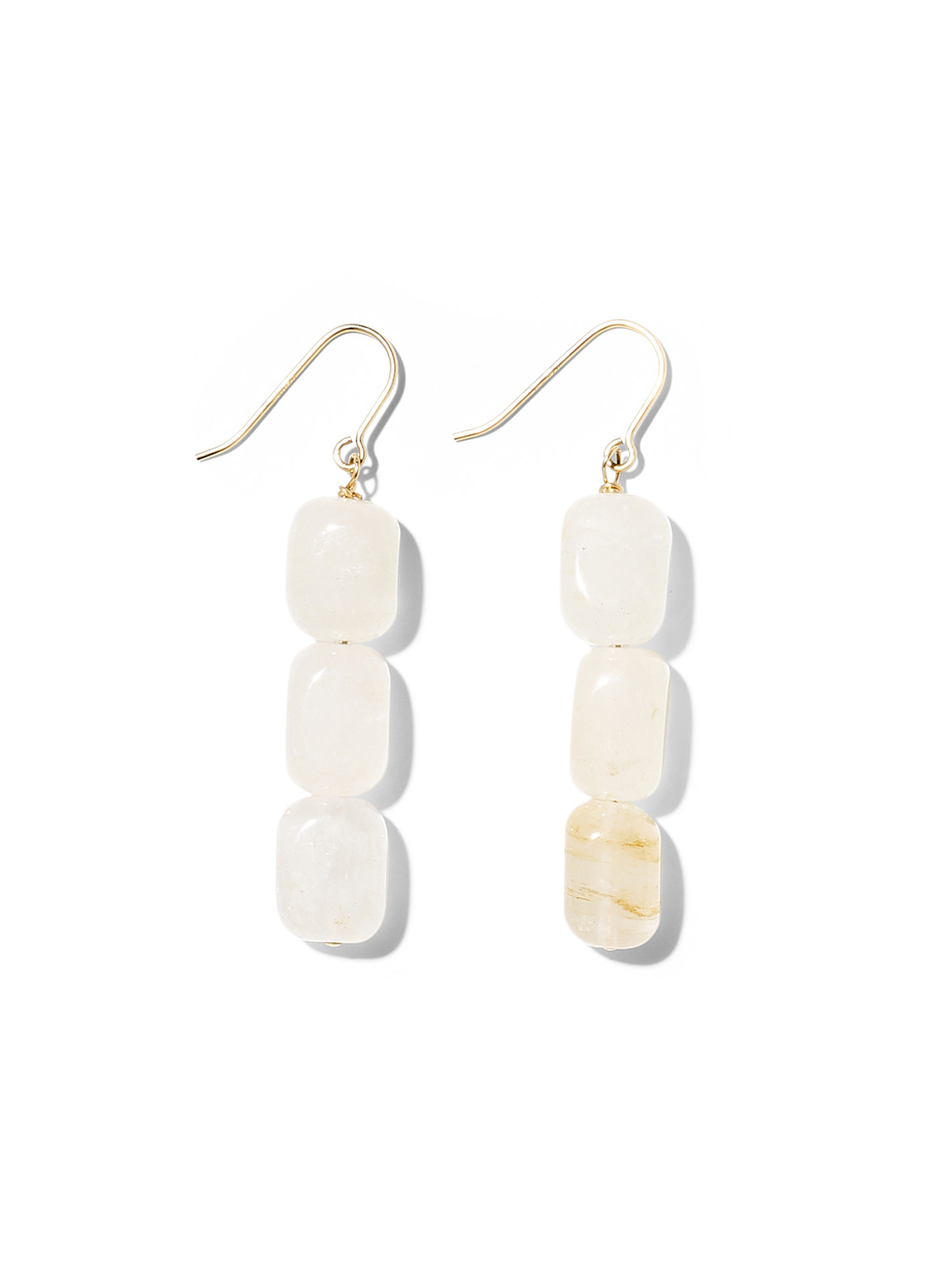 NOUVEL ÉTÉ LANNA, Ohrhänger, 14-karat gold filled, Bergkristall, carré