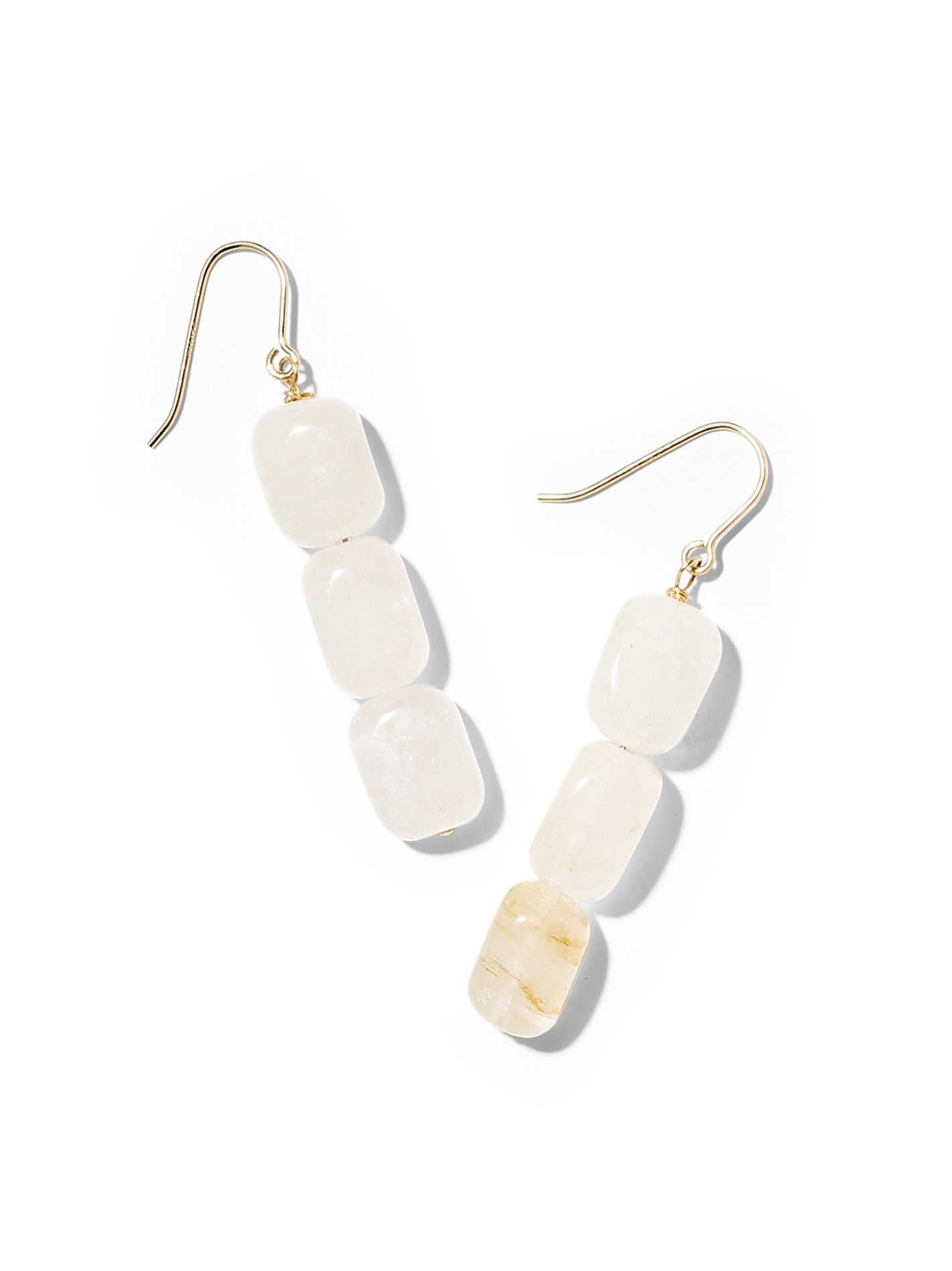 NOUVEL ÉTÉ LANNA, Ohrhänger, 14-karat gold filled, Bergkristall, carré