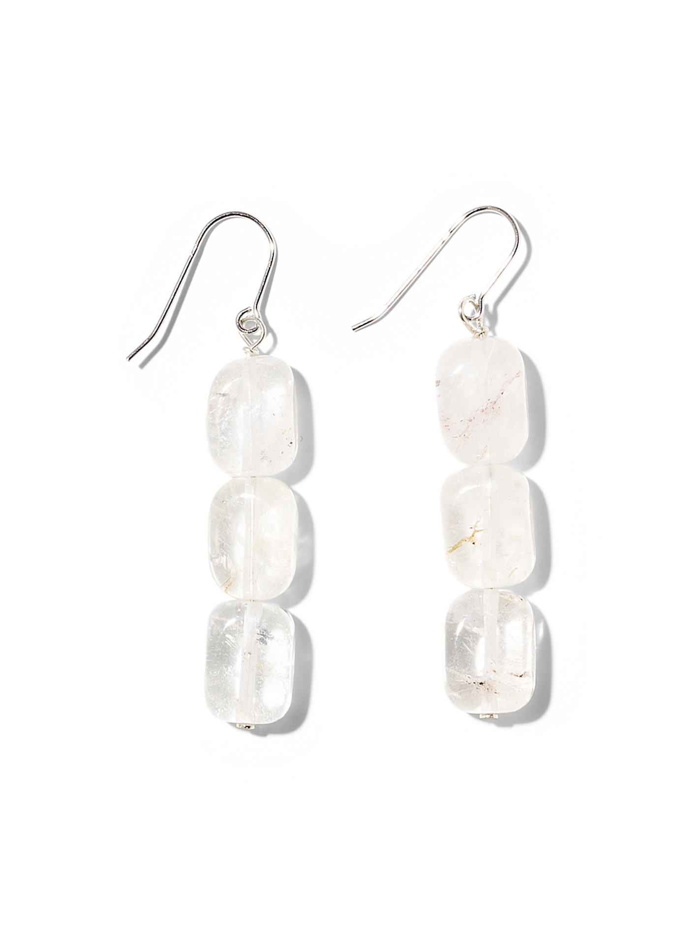 NOUVEL ÉTÉ LANNA, Ohrhänger, 925 Silber, Bergkristalle, carré