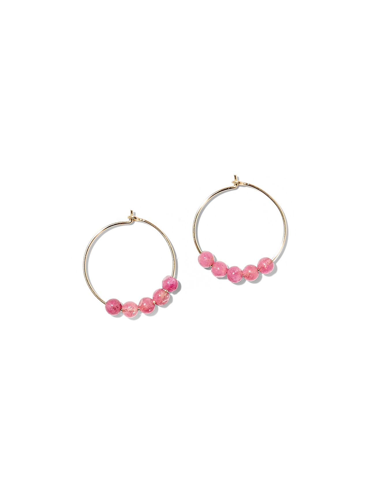 NOUVEL ÉTÉ EMMA, Kreolen, 14K gold filled, verschiedene Edelsteine