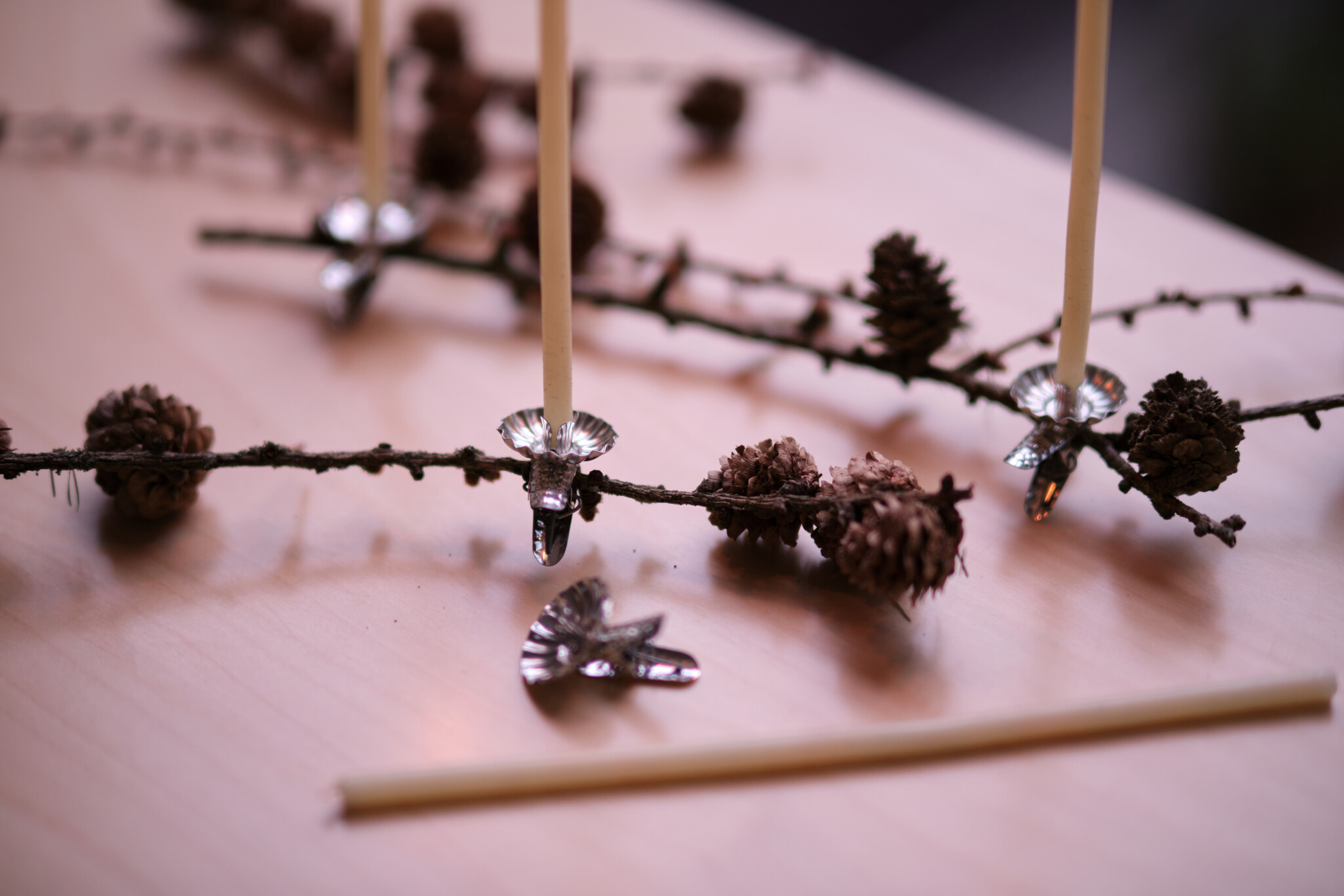 NOUVEL ÉTÉ 4 Mini Kerzenhalter, silber