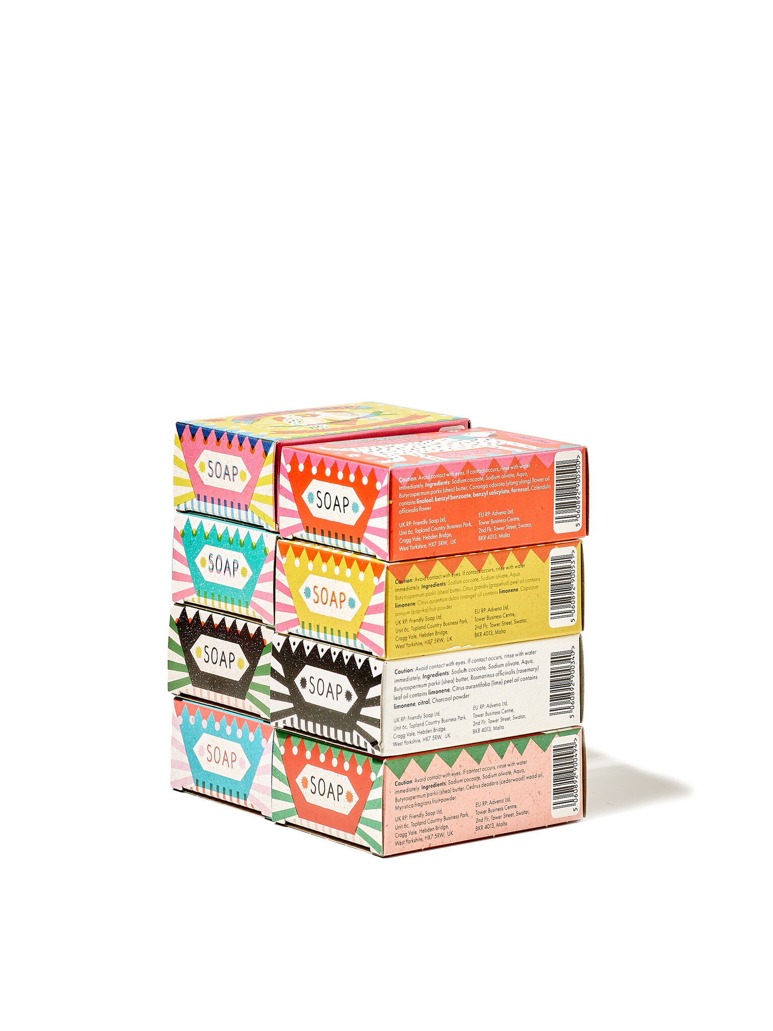 Parfumfreie Seifen mit verschiedenen Düften und Botschaften