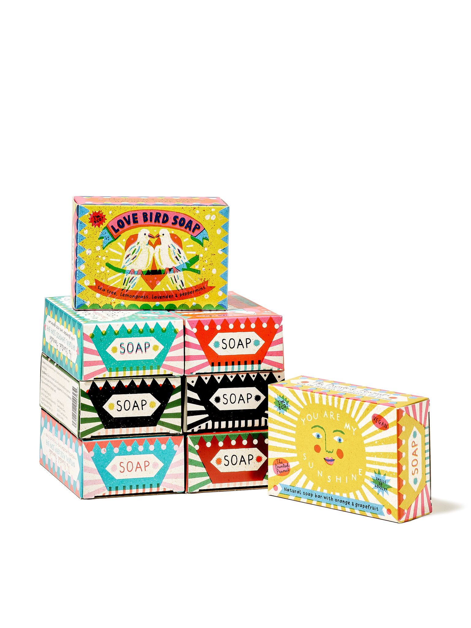 Parfumfreie Seifen mit verschiedenen Düften und Botschaften