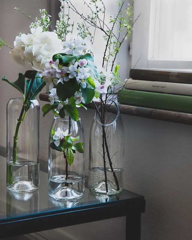 Upcycling Vase aus Weinflasche 1,5L transparent