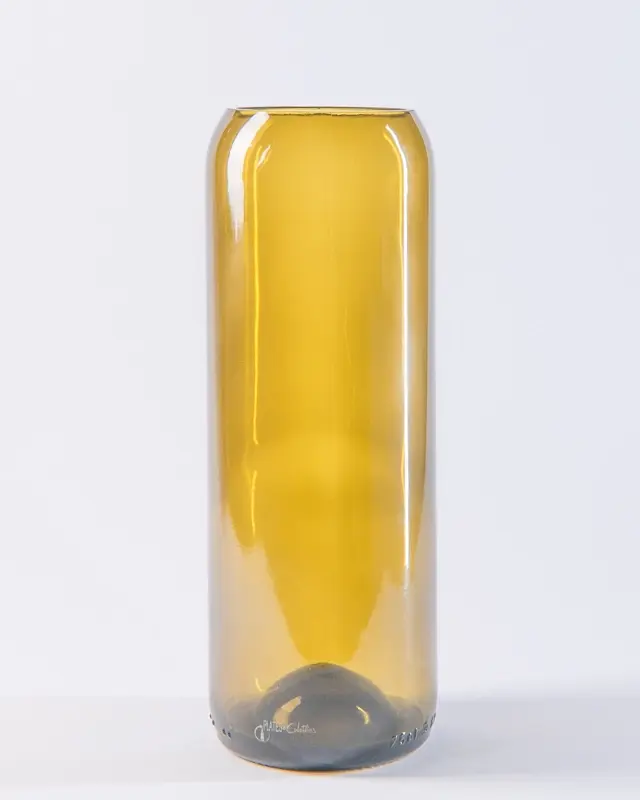 Upcycling Vase aus Weinflasche 75cl braun