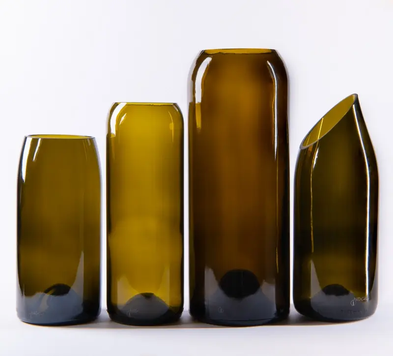 Upcycling Vase aus Weinflasche 75cl braun