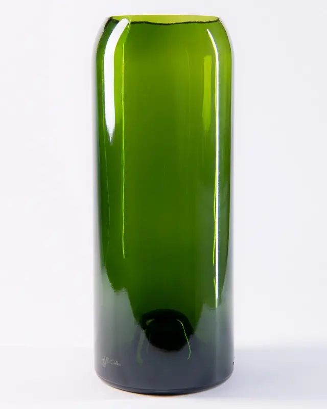 Upcycling Vase aus Weinflasche 75cl grün