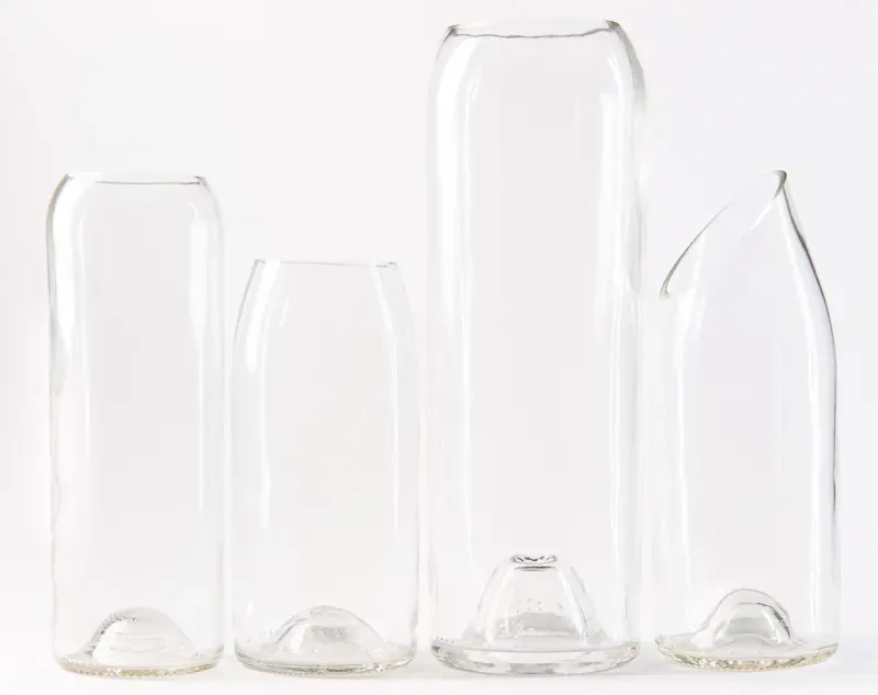 Upcycling Vase aus Weinflasche 75cl transparent