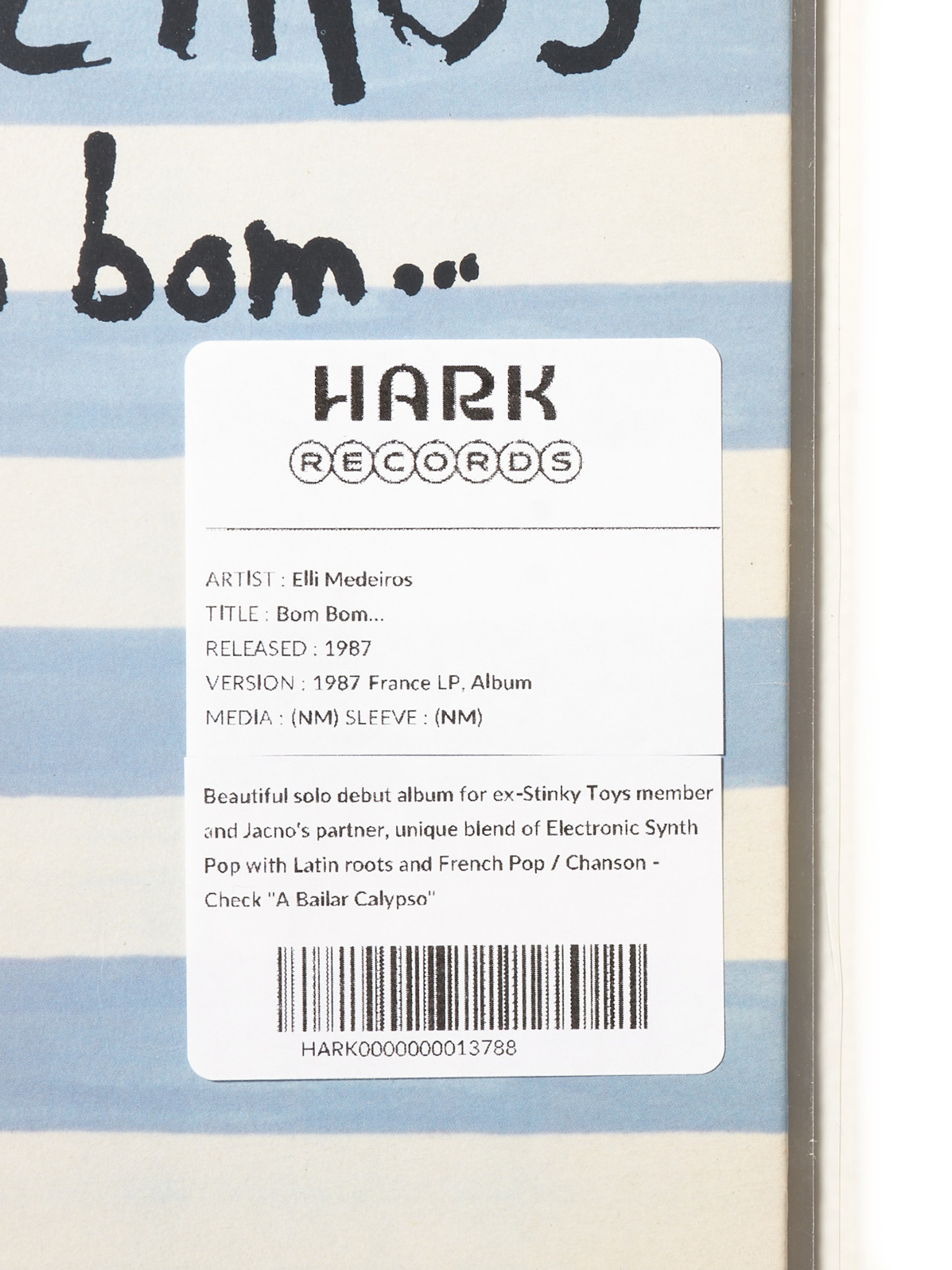 HARK RECORDS PARIS Eli Madeiros – Bom Bom...