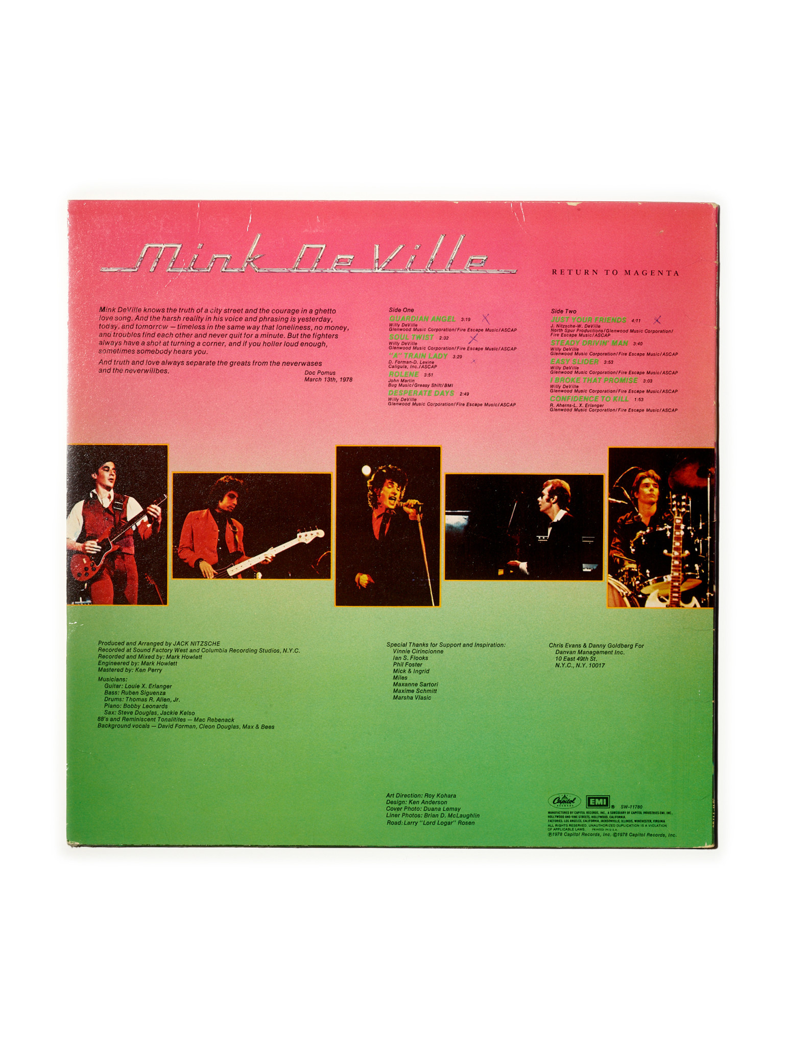 NÉ RECORDS Mink DeVille - Return to Magenta