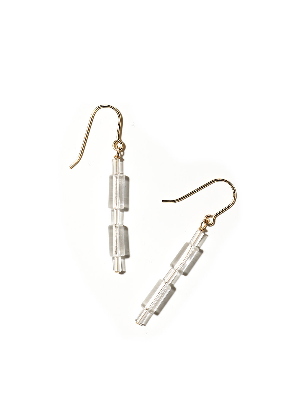 NOUVEL ÉTÉ RINA, Ohrhänger, 14-karat gold filled, Bergkristall