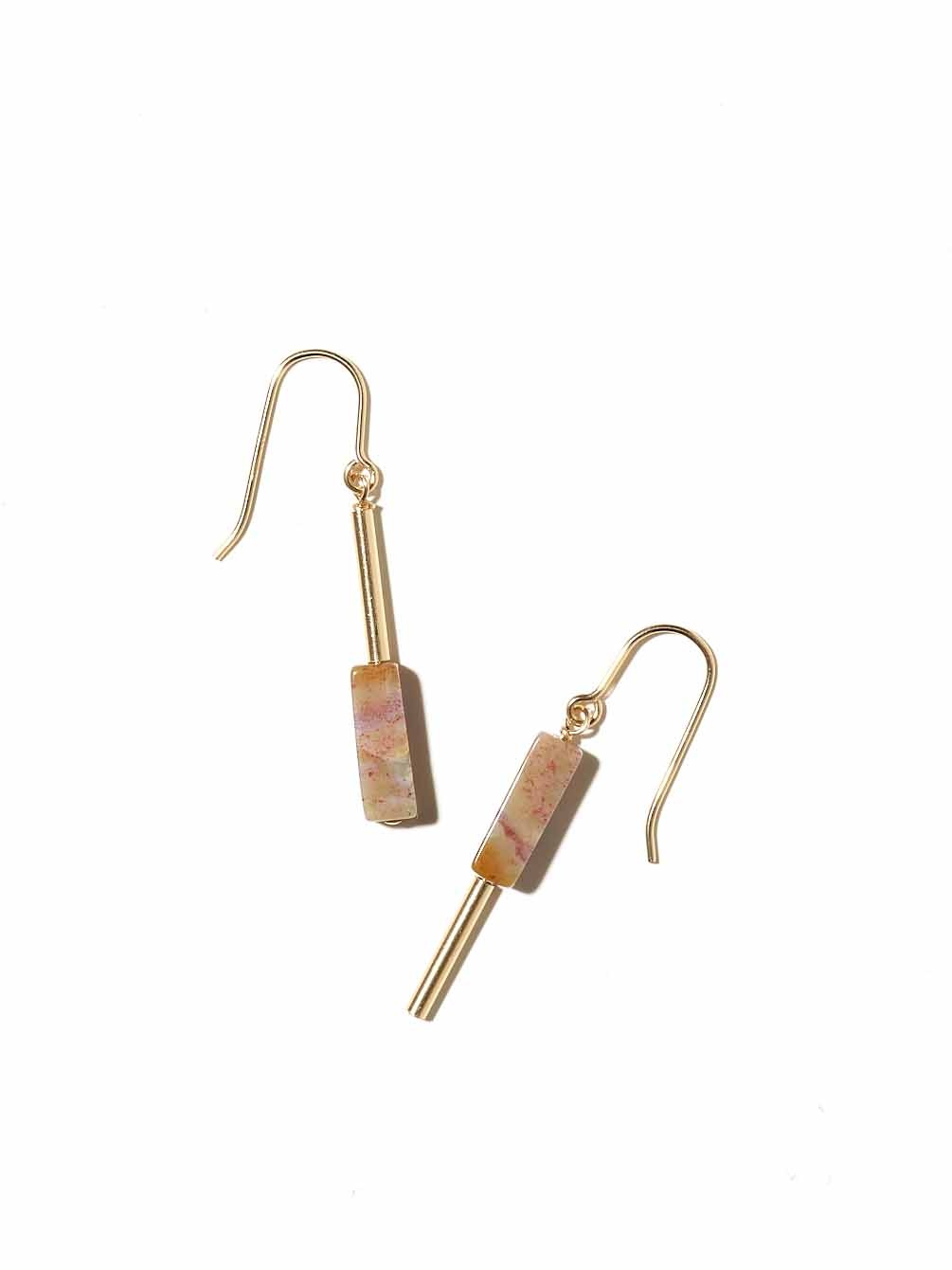 NOUVEL ÉTÉ AINO Ohrhänger 14-karat gold filled - indischer Achat, rosa/gelb