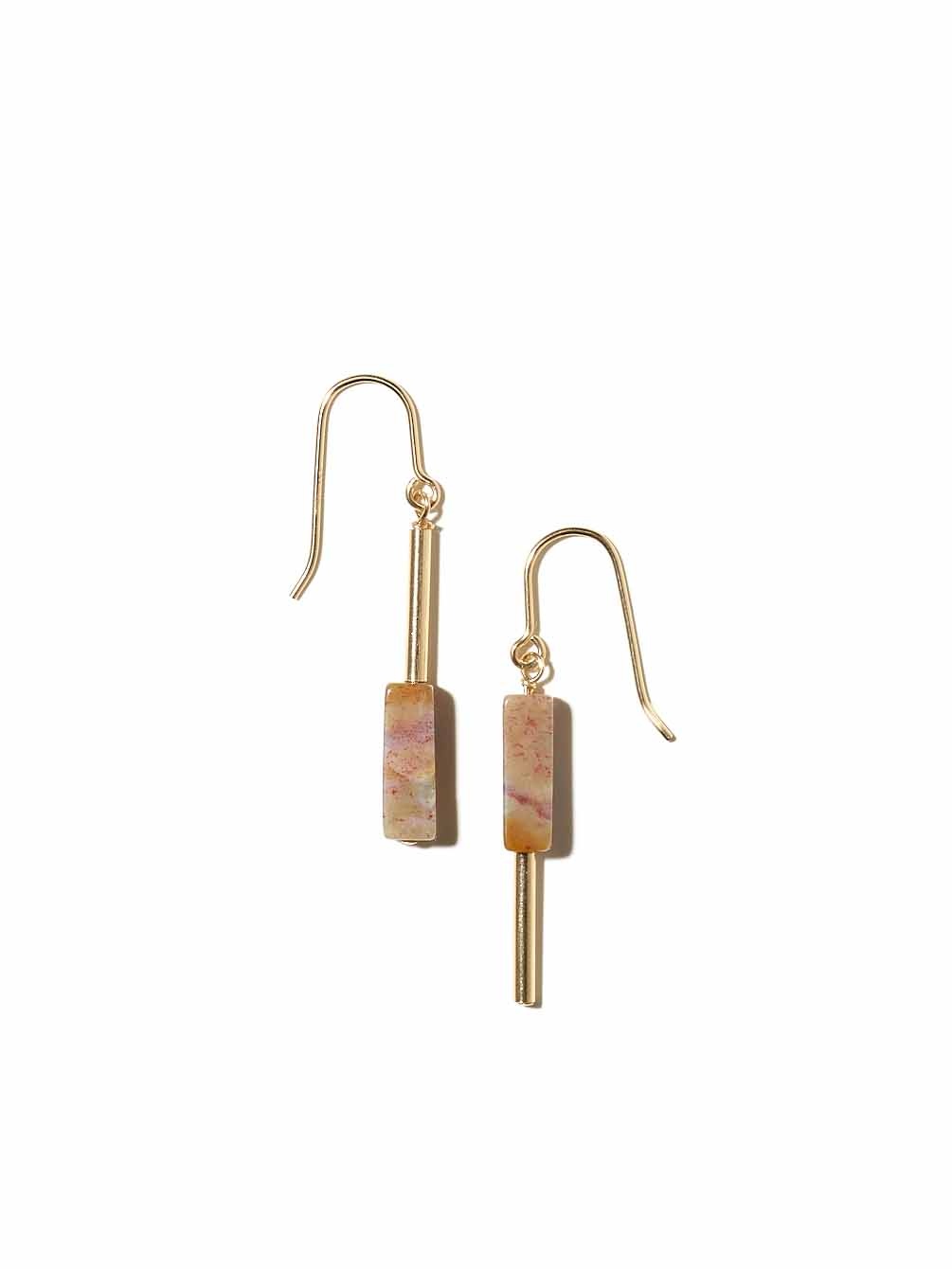 NOUVEL ÉTÉ AINO Ohrhänger 14-karat gold filled - indischer Achat, rosa/gelb