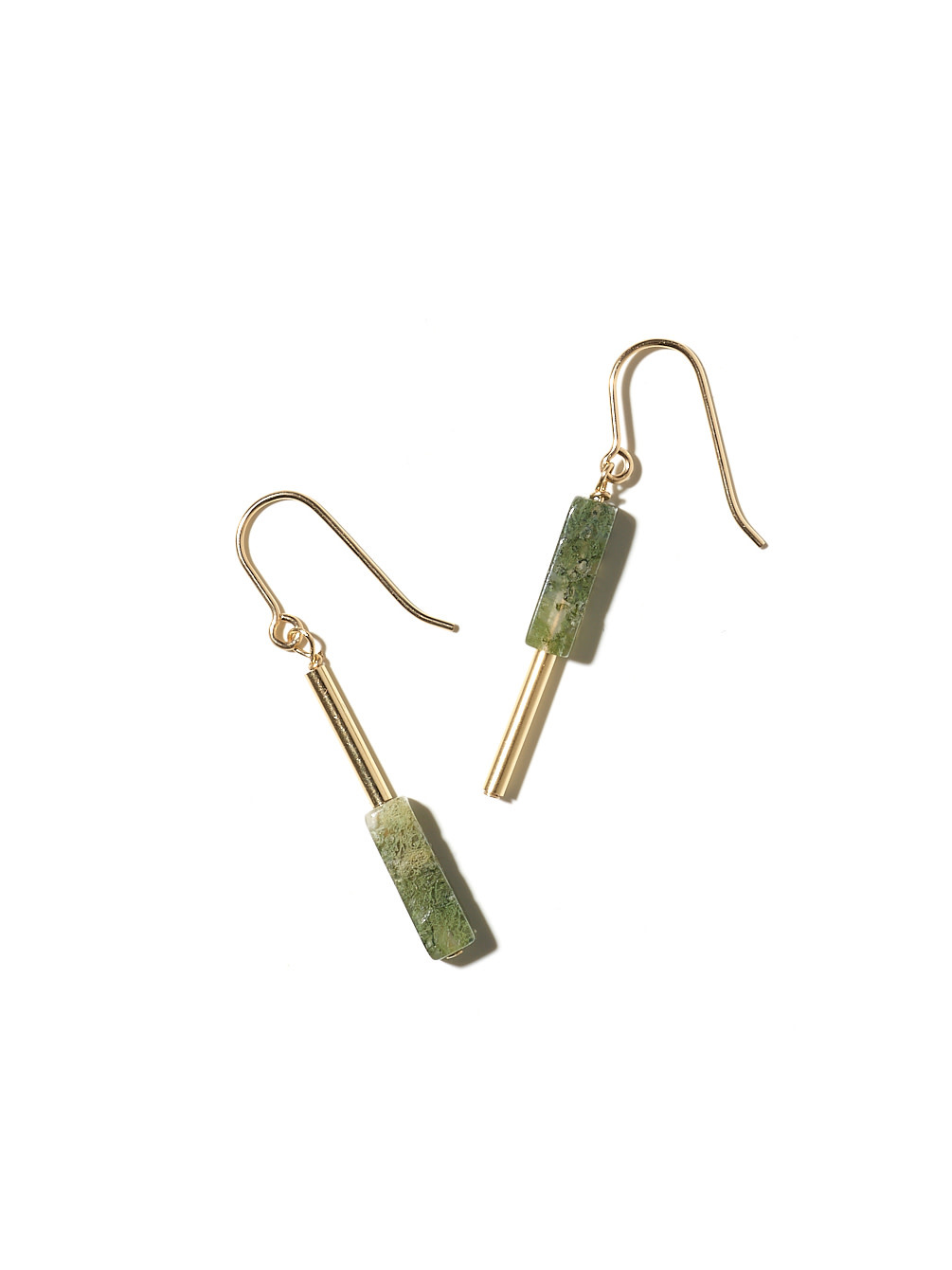 NOUVEL ÉTÉ AINO Ohrhänger 14-karat gold filled - Moosachat