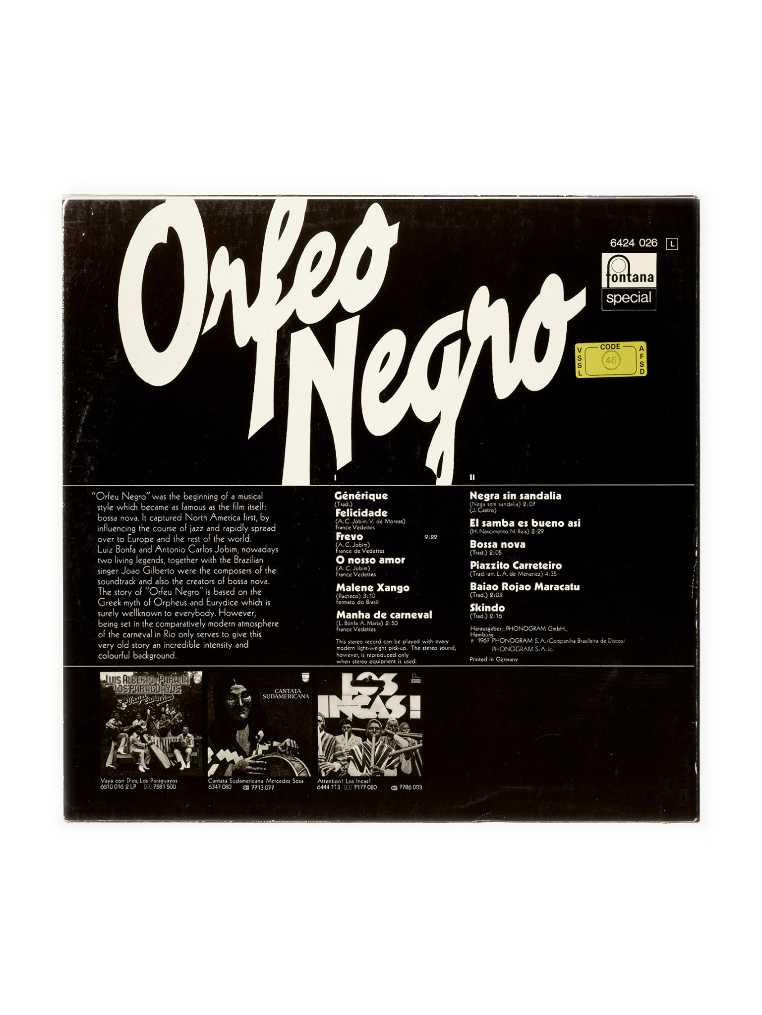NÉ RECORDS Orfeo Negro - The Original Soundtrack
