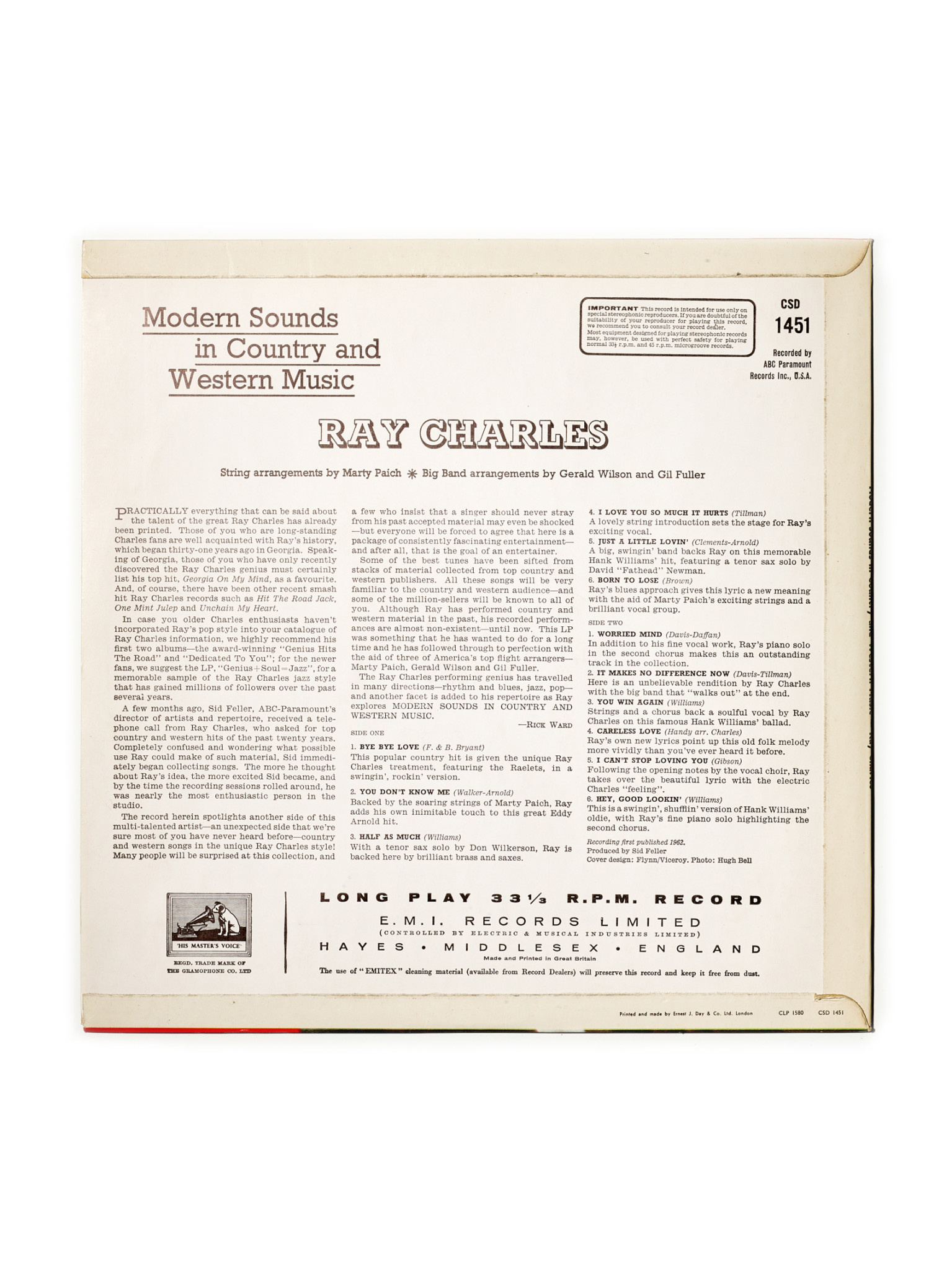 NÉ RECORDS Ray Charles - Modern Sounds in Country and Western Music