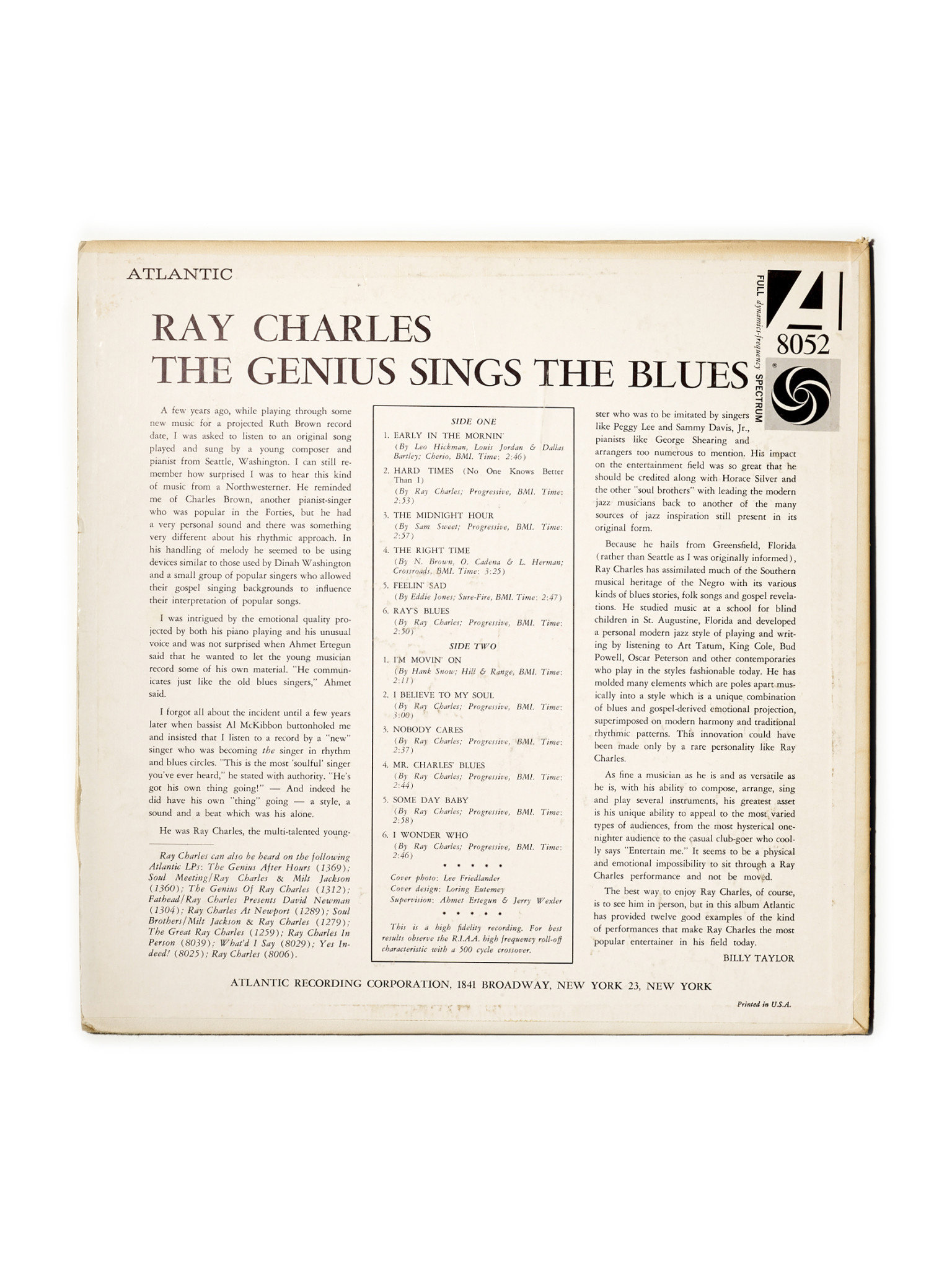 NÉ RECORDS Ray Charles - The Genius Sings The Blues