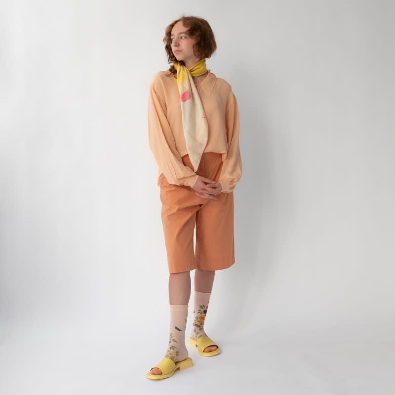 BONNE MAISON Socken aus ägyptischer Baumwolle rosa mit Blumen