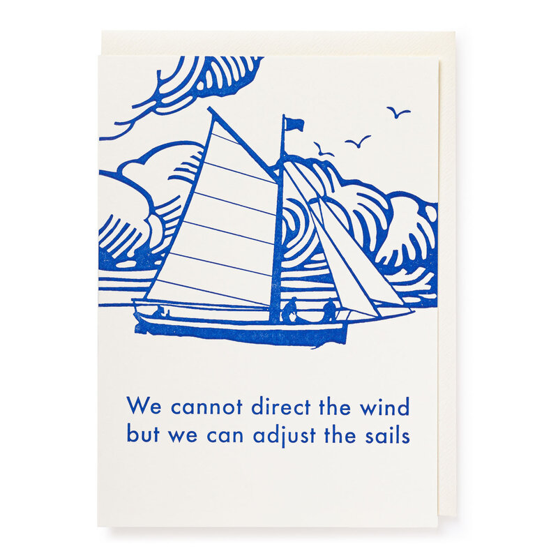 ARCHIVIST GALLERY Karte mit Umschlag Segelboot «We cannot direct the wind but»