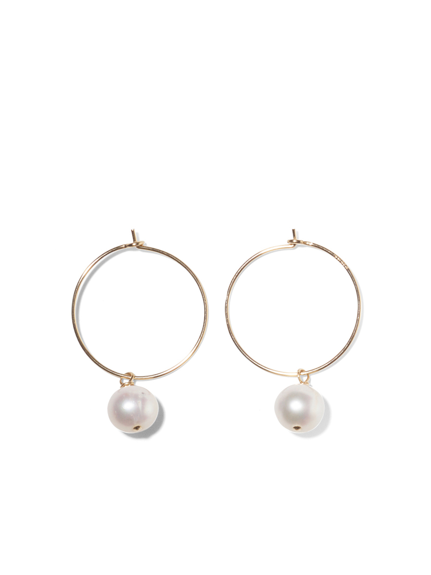 NOUVEL ÉTÉ NORA, Kreolen klein, 14-karat gold filled, Süsswasser Zuchtperle