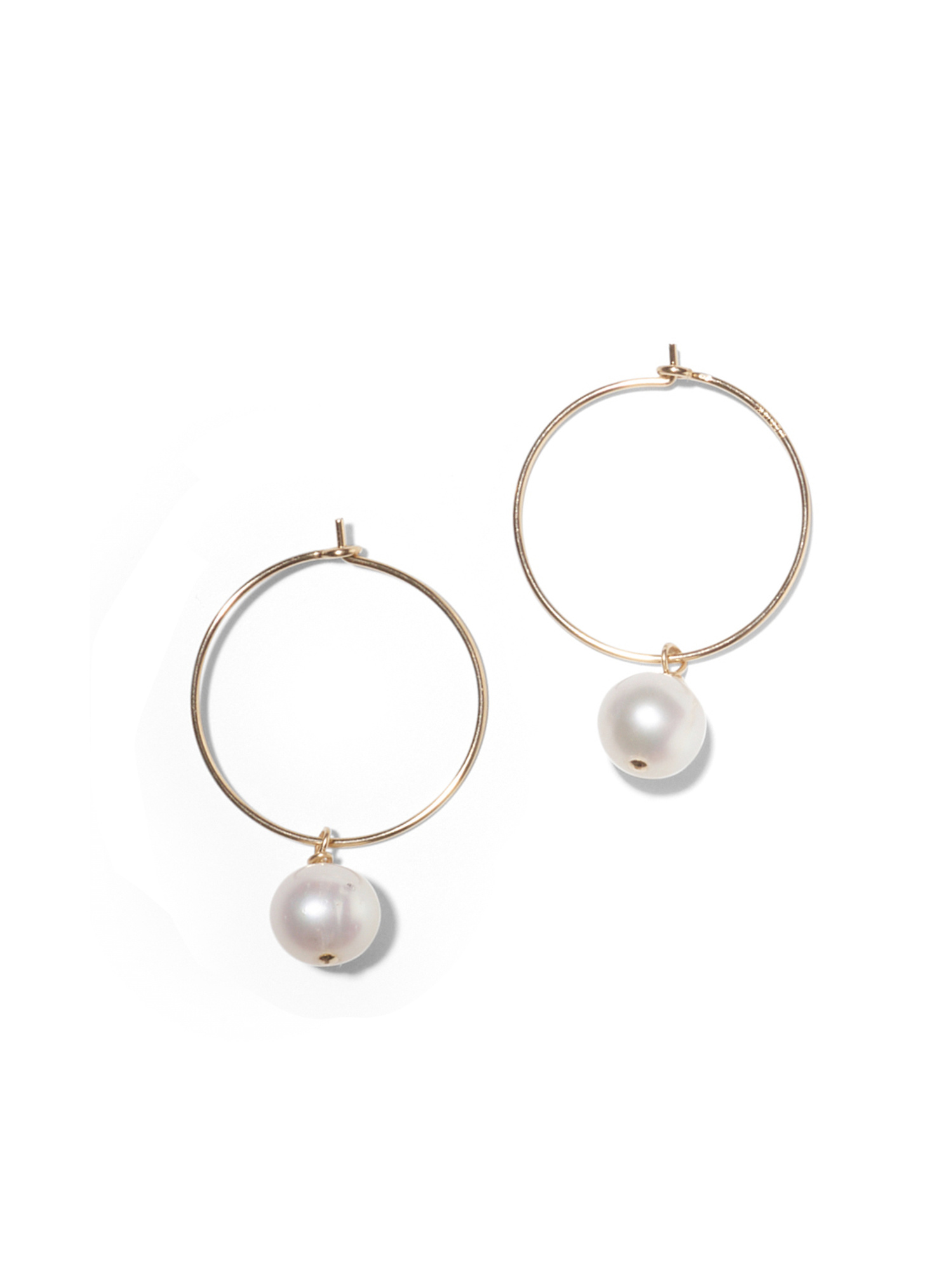 NOUVEL ÉTÉ NORA, Kreolen klein, 14-karat gold filled, Süsswasser Zuchtperle