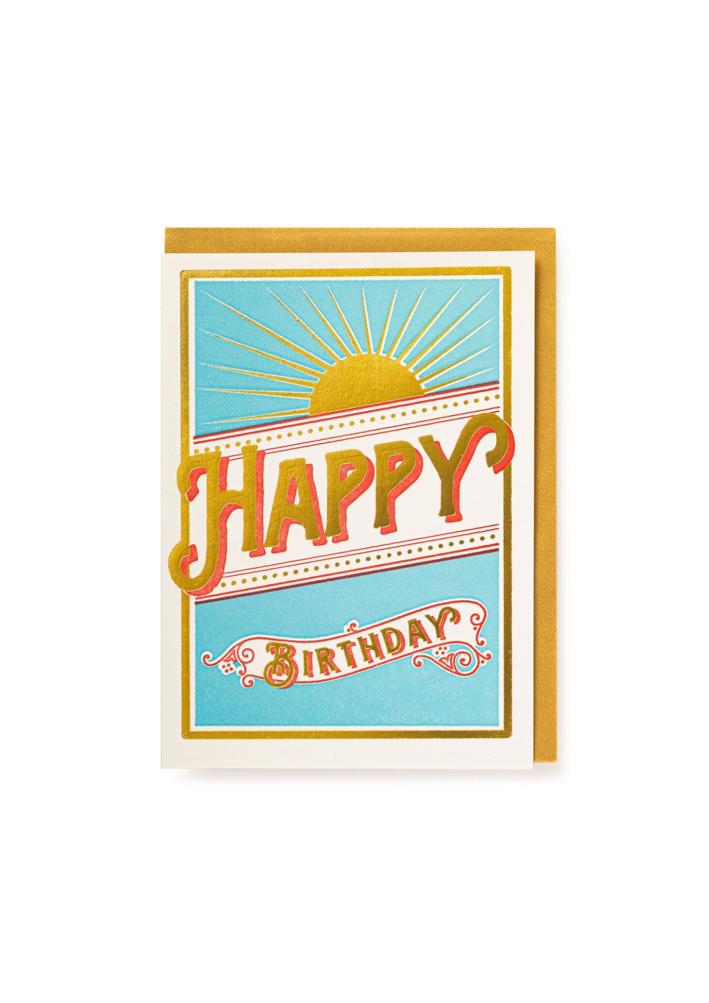 ARCHIVIST GALLERY Karte mit goldenem Umschlag Star Burst Happy Birthday