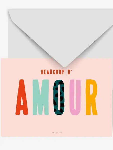 Postkarte Beaucoup d'amour