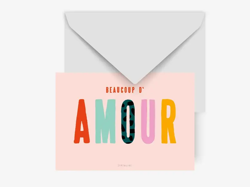 Postkarte Beaucoup d'amour