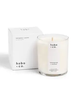 HOBO + CO grosse Kerze im Glas aus Sojawachs, Zitronengrass und Kokosnuss