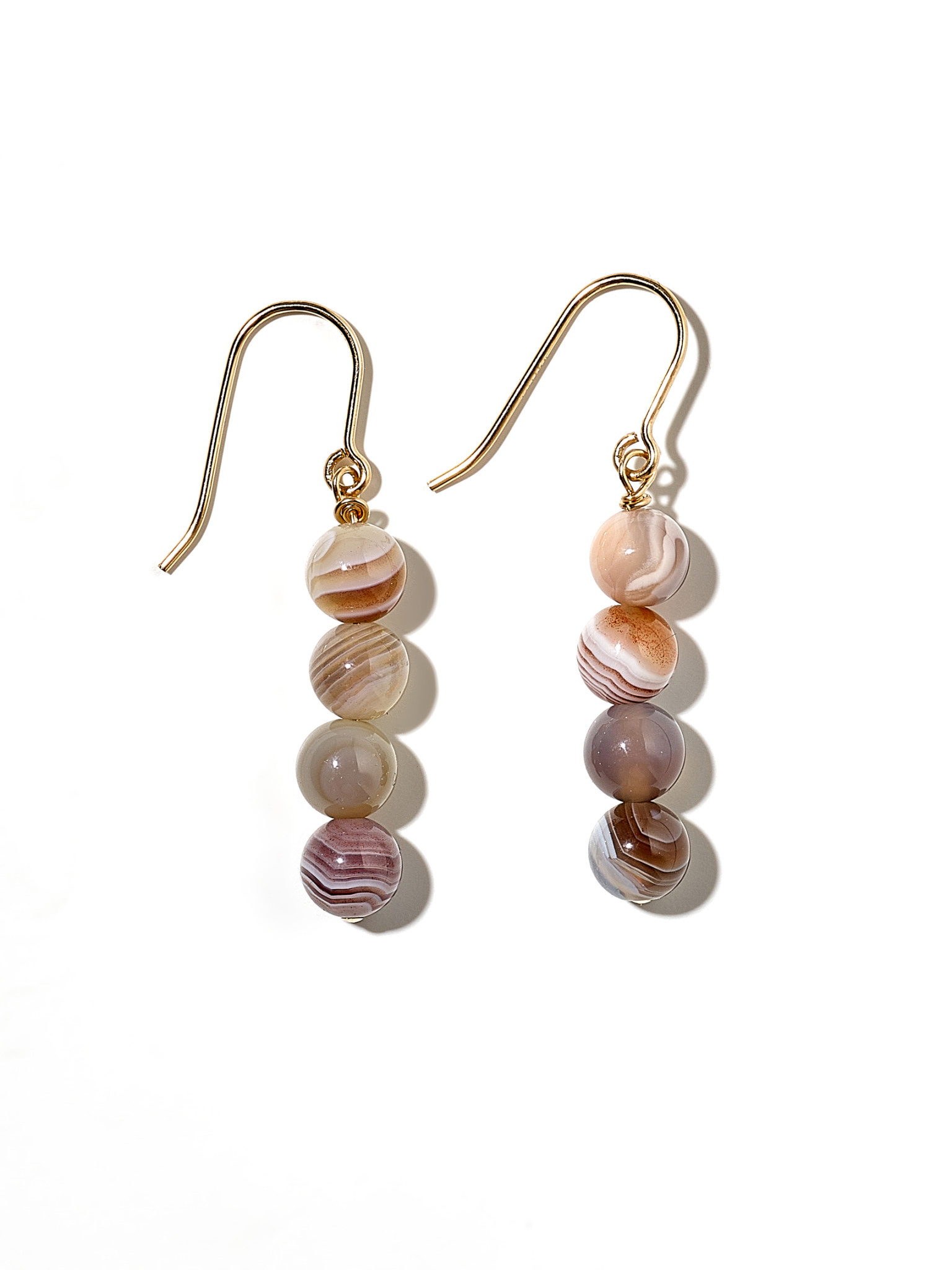 NOUVEL ÉTÉ MONO, Ohrhänger, 14-karat gold filled, Botswana Achat