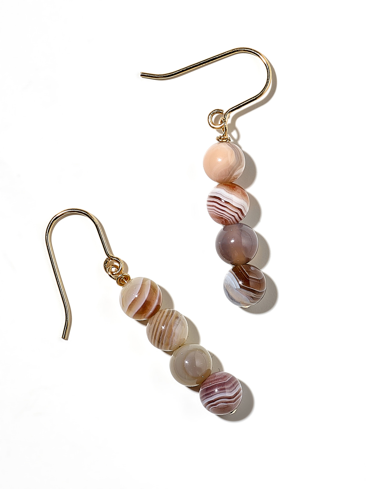 NOUVEL ÉTÉ MONO, Ohrhänger, 14-karat gold filled, Botswana Achat