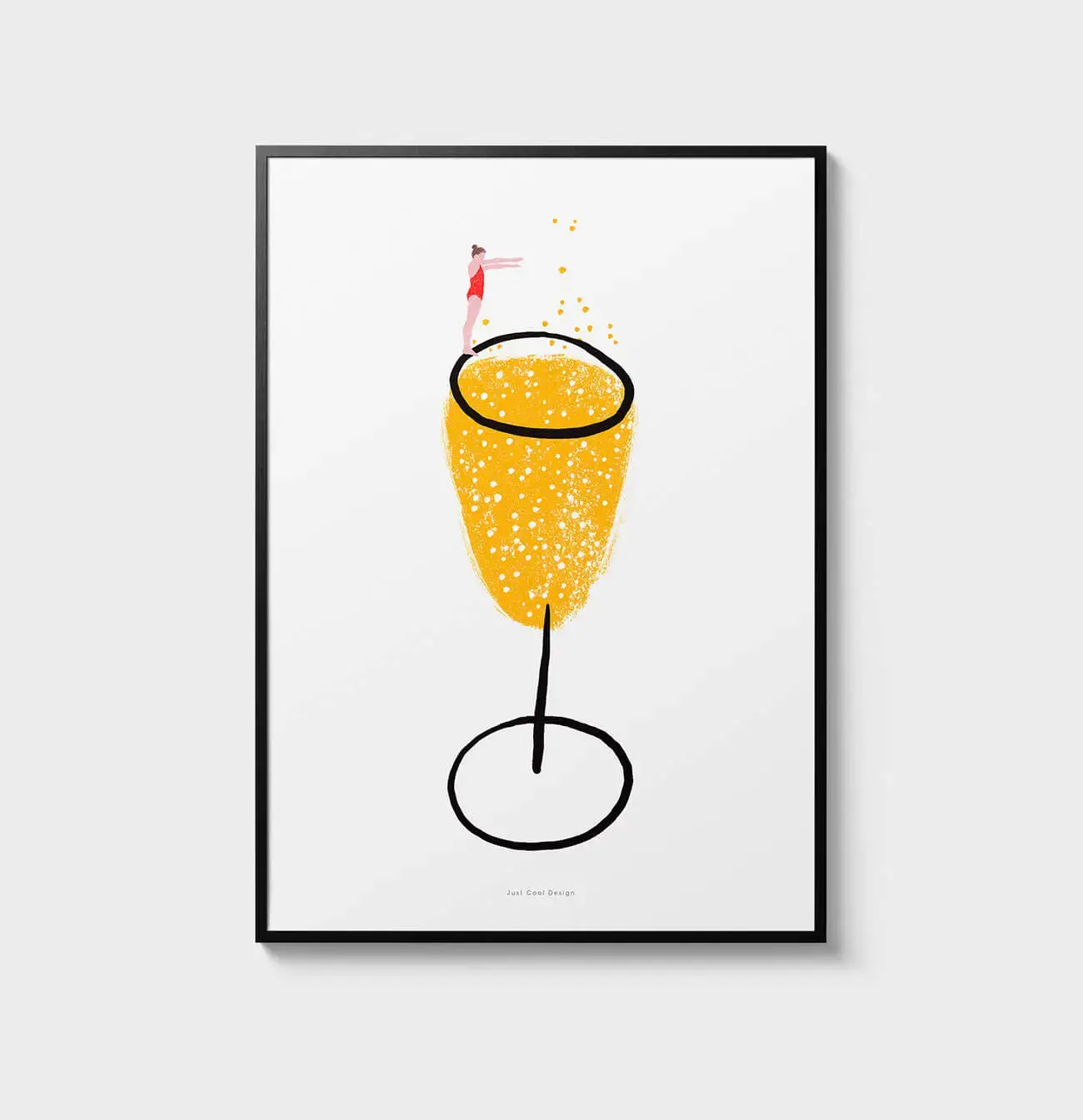 JUST COOL DESIGN Kunstdruck A3 Champagne!